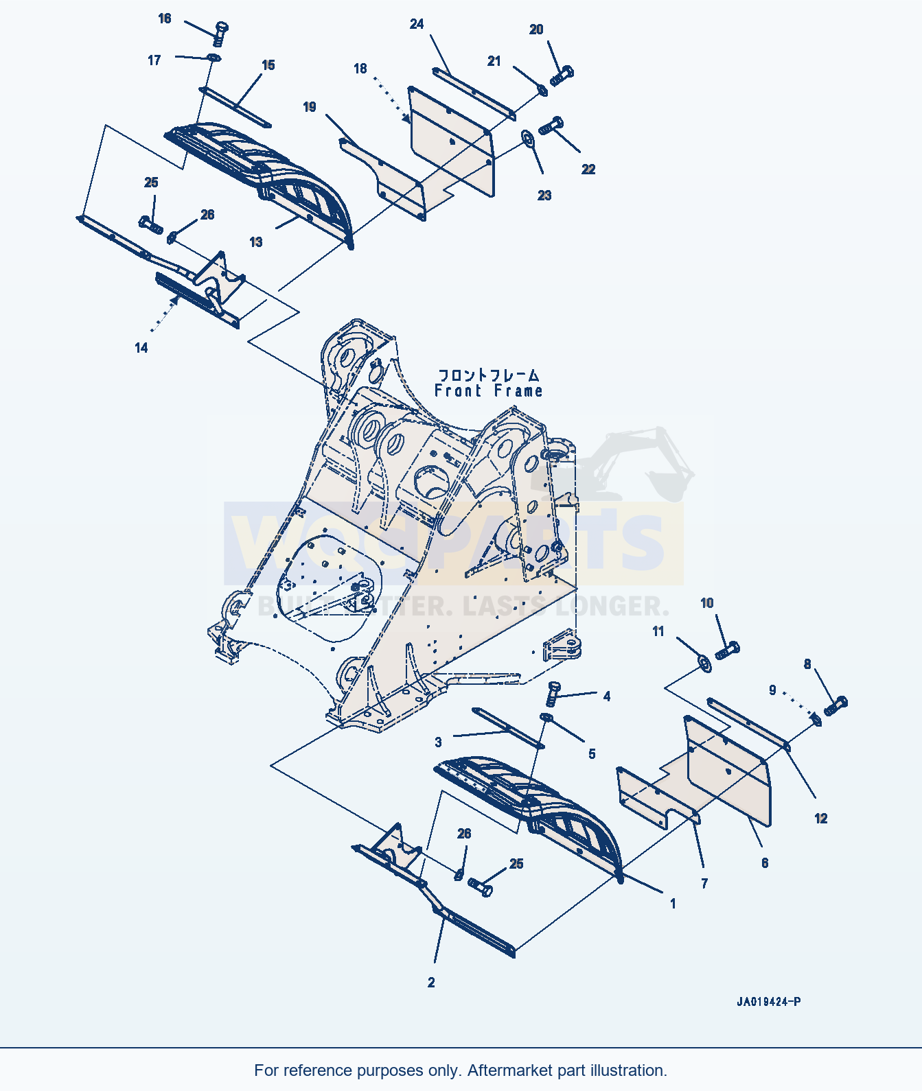 Komatsu WA380-8 Front Fender (#15001-) parts diagram