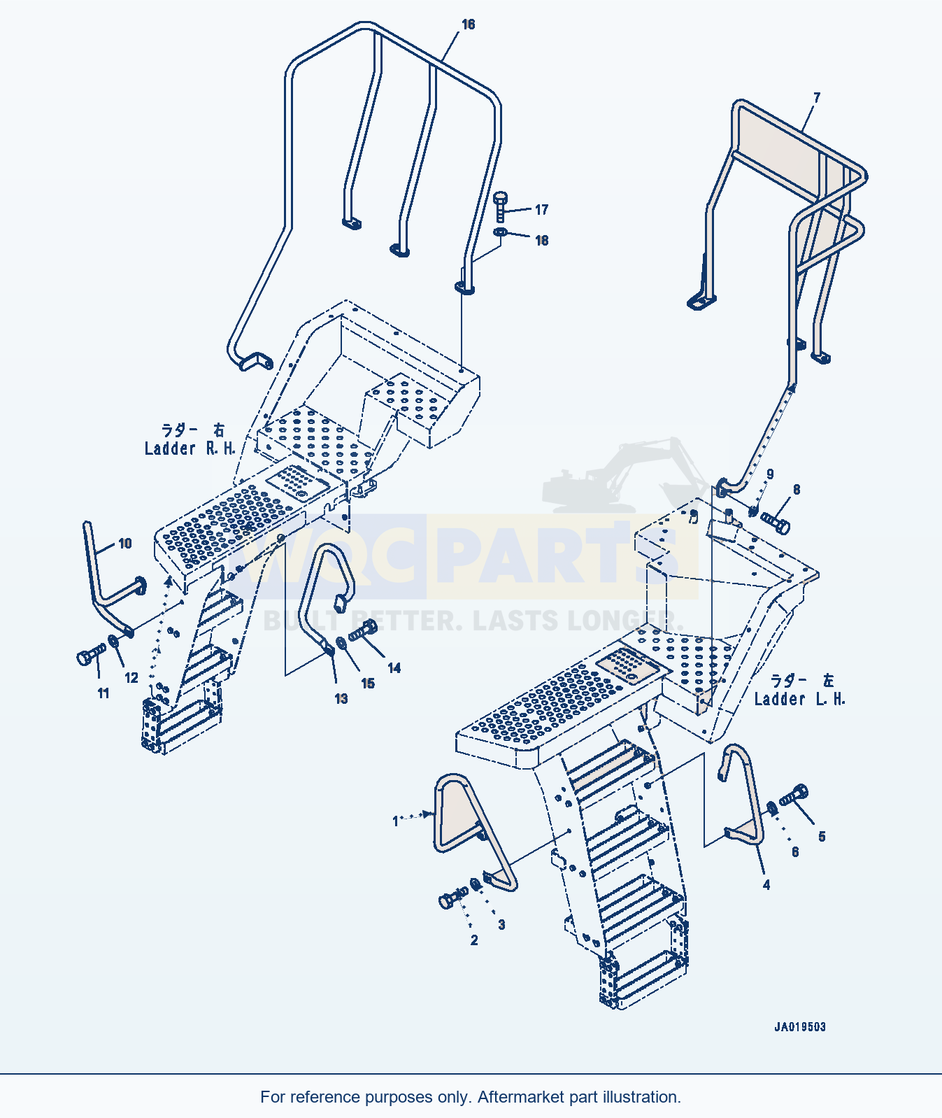 Komatsu WA380-8 Handrail (#15001-) parts diagram