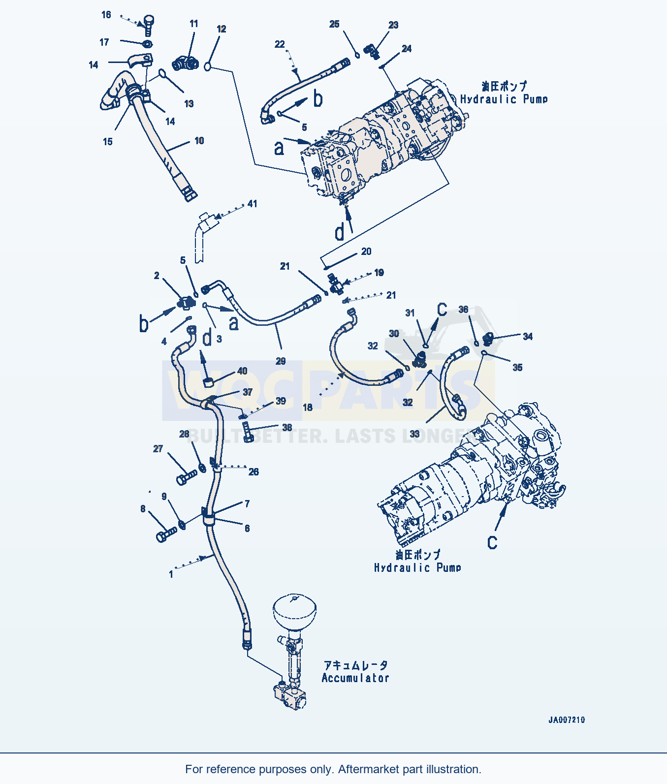 Komatsu WA380-8 Hydraulic Pump, Fan Pump Piping (#15001-) parts diagram