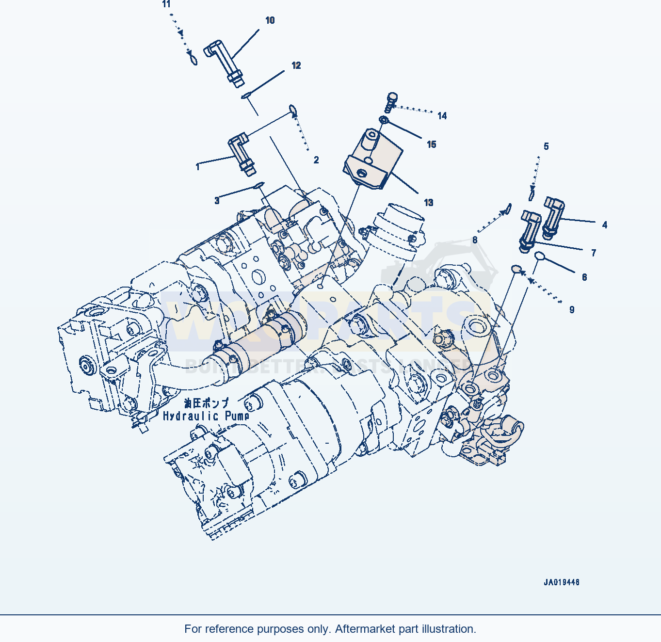 Komatsu WA380-8 Hydraulic Pump, Ls Piping (#15001-) parts diagram