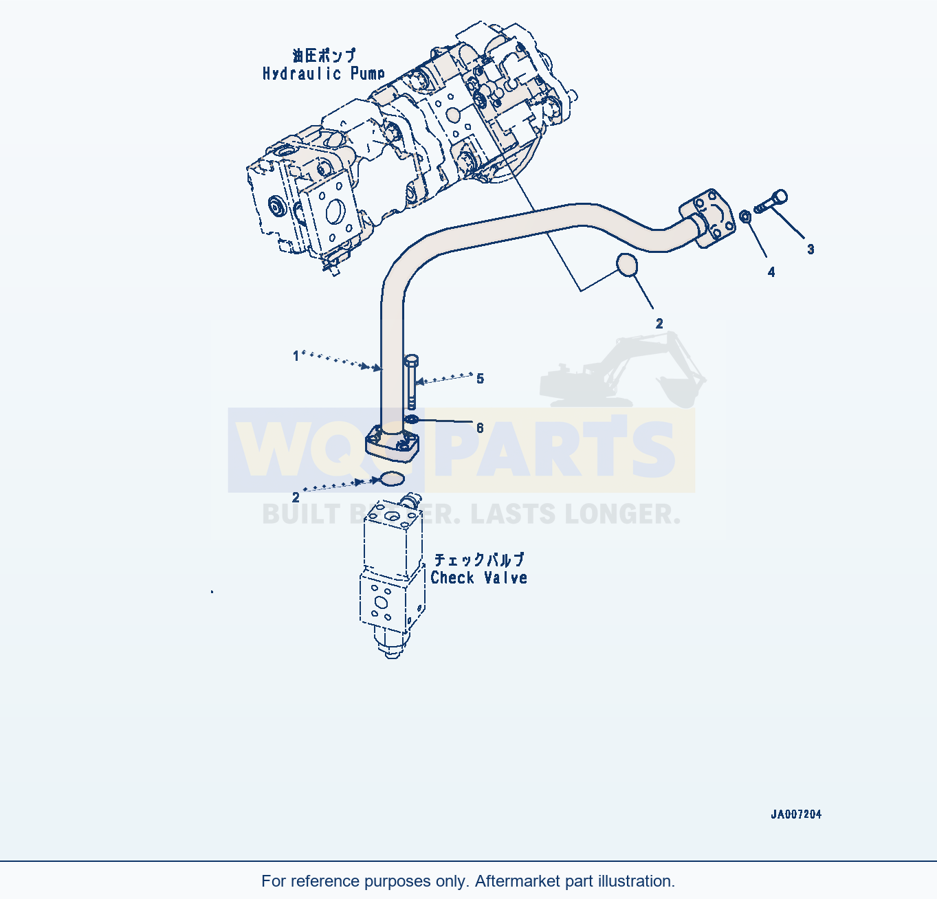 Komatsu WA380-8 Hydraulic Pump, Steering Piping (#15001-) parts diagram