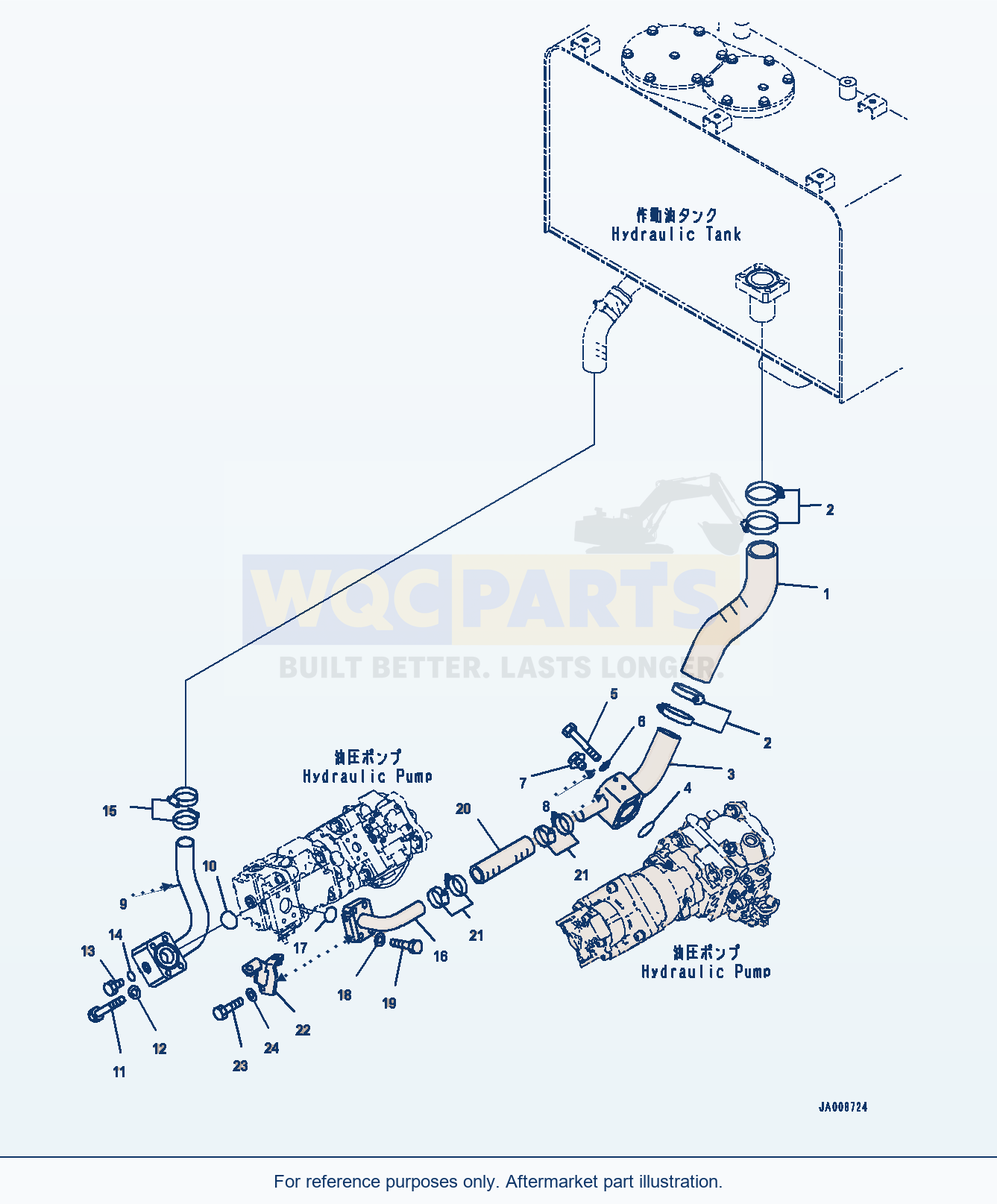 Komatsu WA380-8 Hydraulic Pump, Suction Piping (#15001-) parts diagram