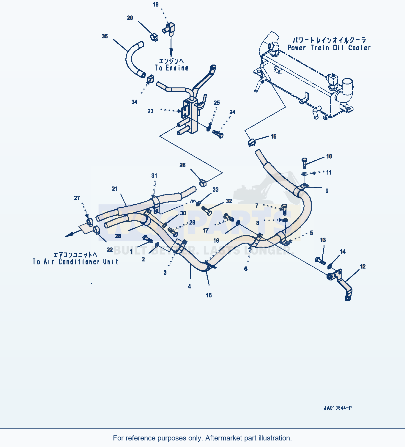 Komatsu WA380-8 Heater Piping (#15001-) parts diagram