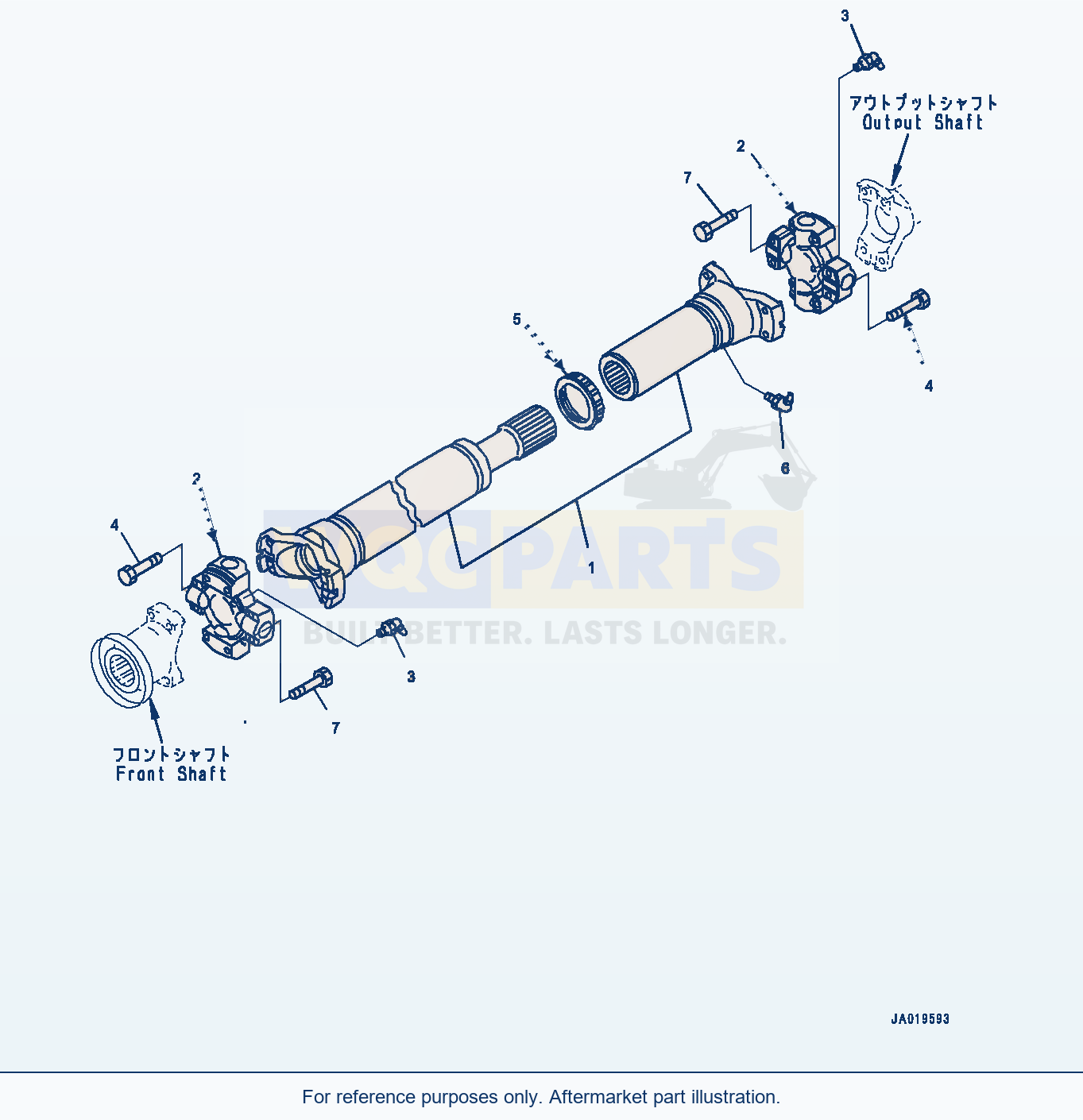 Komatsu WA380-8 Propeller Shaft, Center Shaft (#15001-) parts diagram