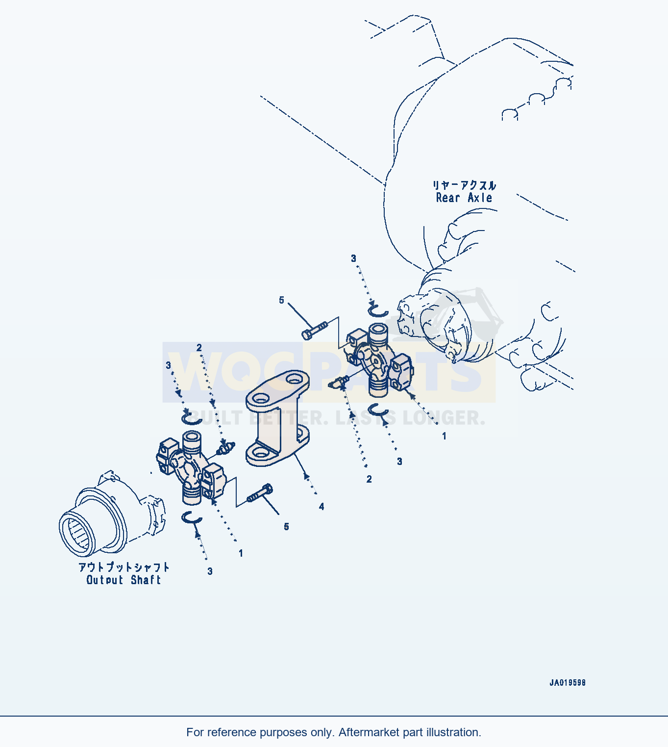 Komatsu WA380-8 Propeller Shaft, Rear Shaft (#15001-) parts diagram