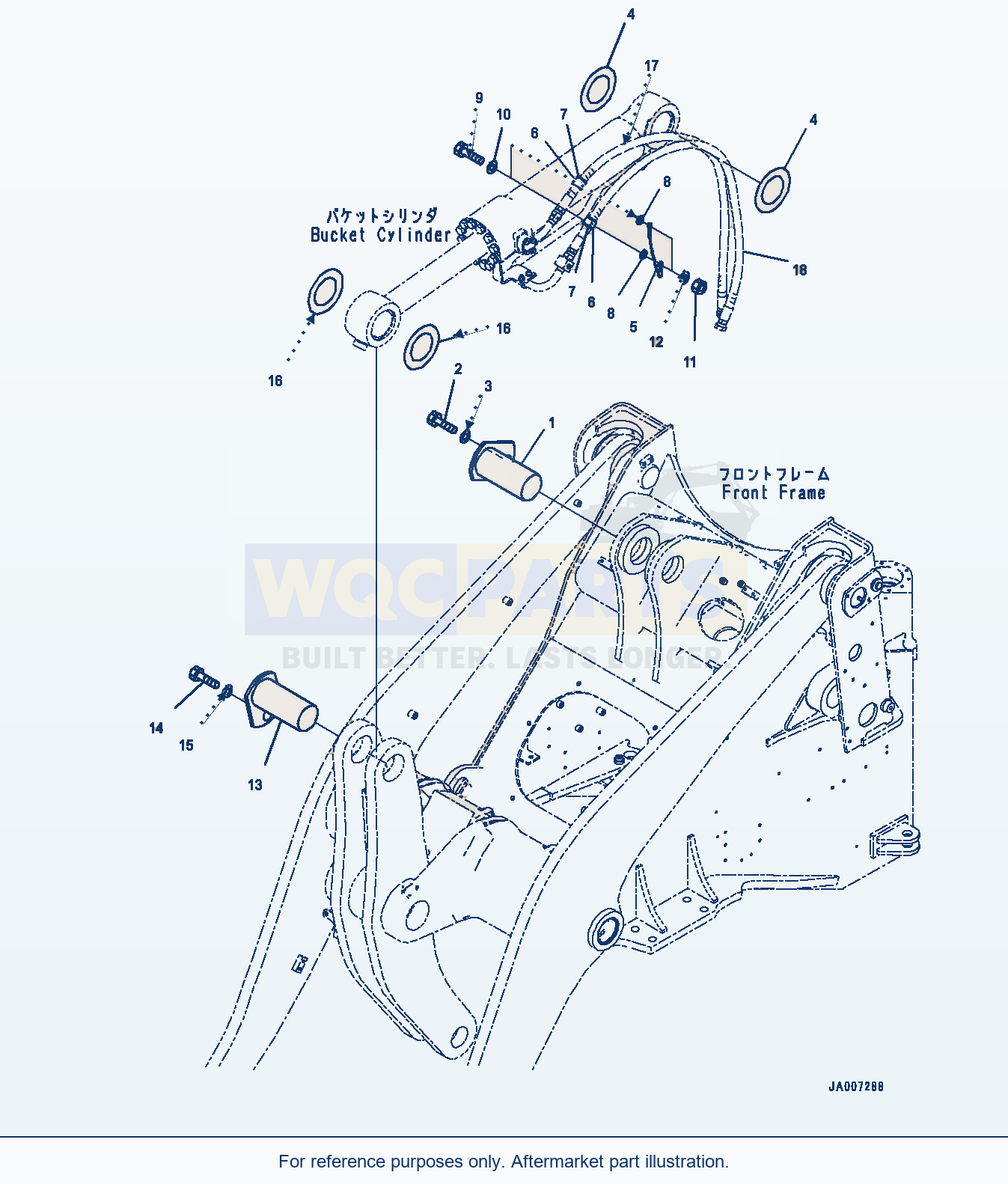Komatsu WA380-8 Bucket Cylinder, Mounting (#15001-) parts diagram