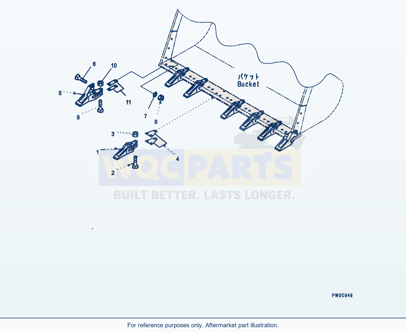 Komatsu WA380-8 Bucket Tooth (#15001-) parts diagram