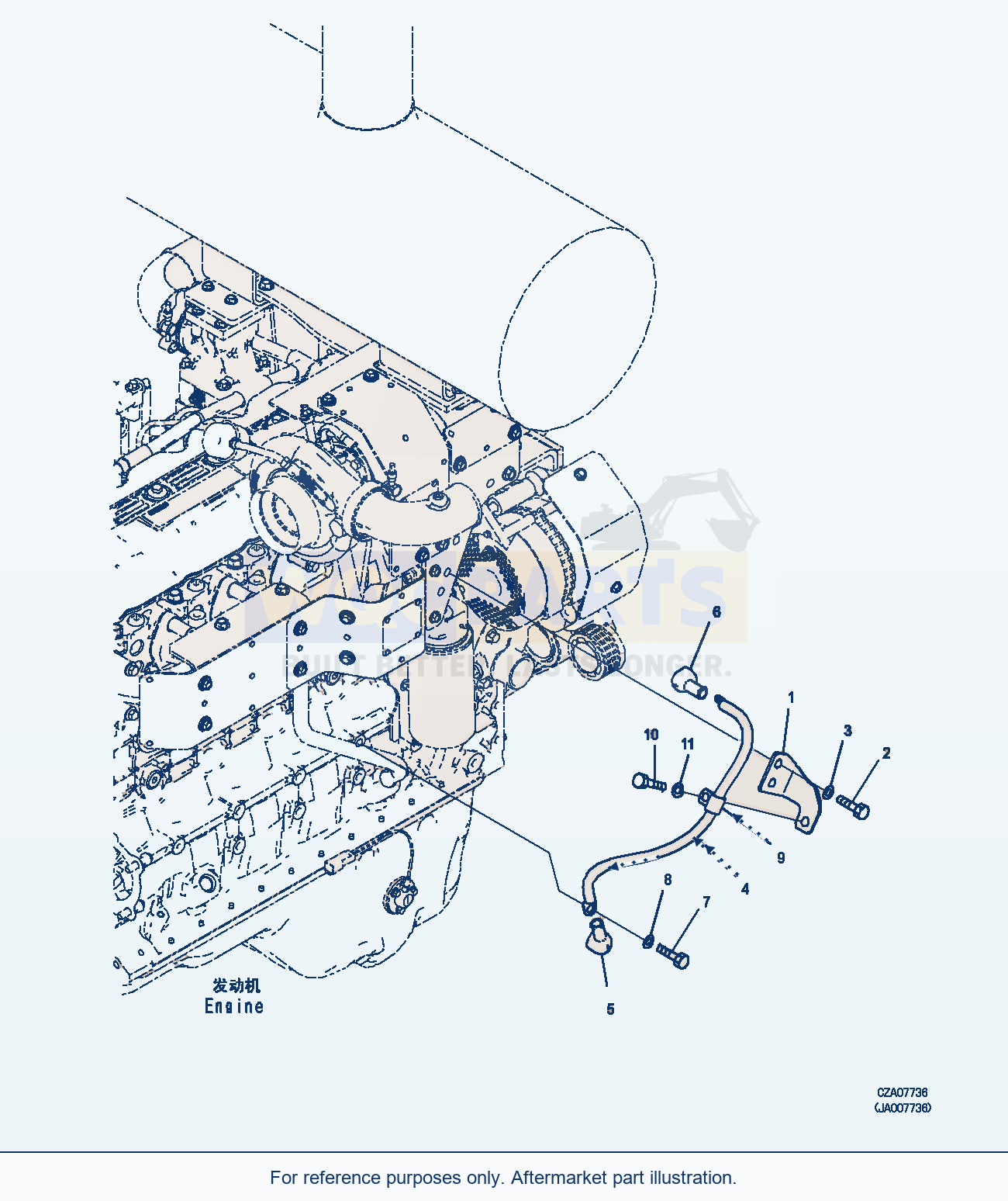Komatsu WA380Z-6 Engine Related Parts (Cable) (|B00011) parts diagram