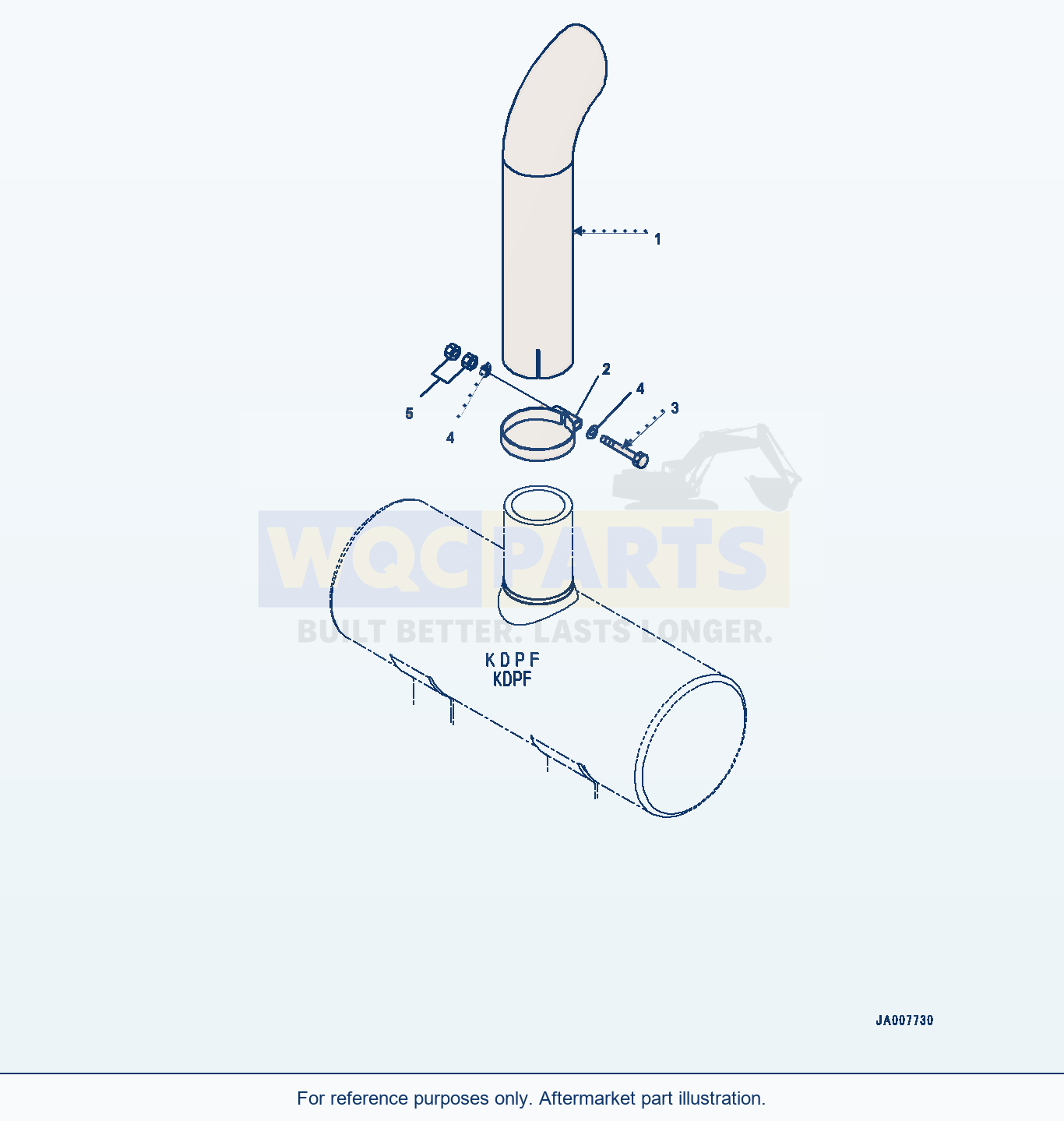 Komatsu WA380Z-6 Exhaust Pipe (|B00014) parts diagram