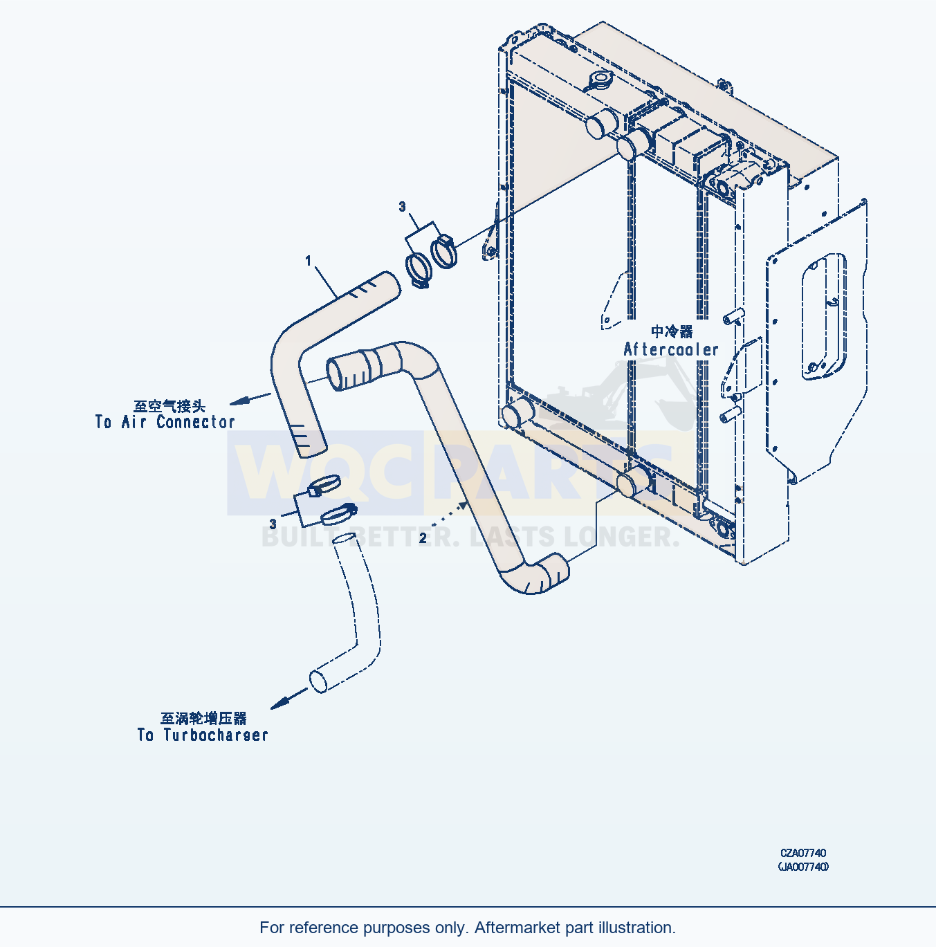 Komatsu WA380Z-6 Radiator (Aftercooler Piping) (|C00025) parts diagram