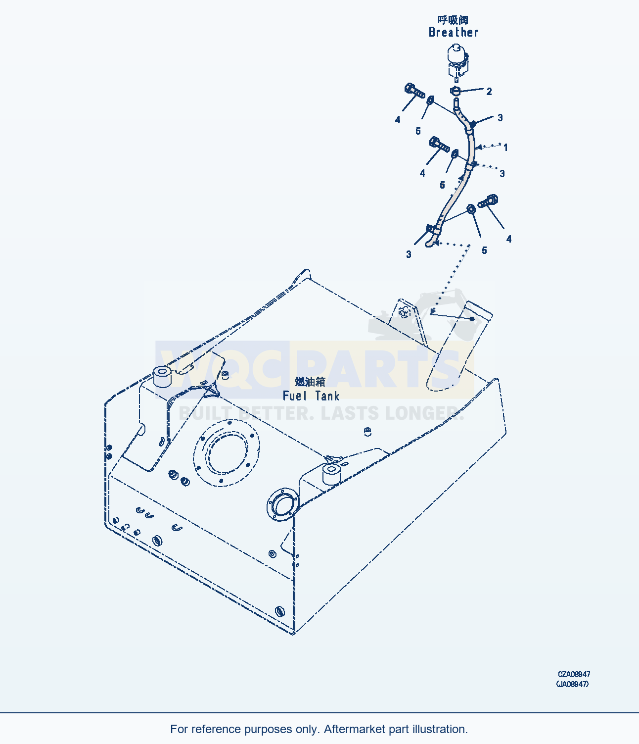 Komatsu WA380Z-6 Radiator (Breather Piping) (|C00028) parts diagram