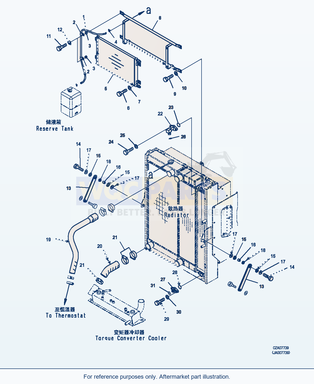 Komatsu WA380Z-6 Radiator (Condenser And Mounting) (|C00023) parts diagram