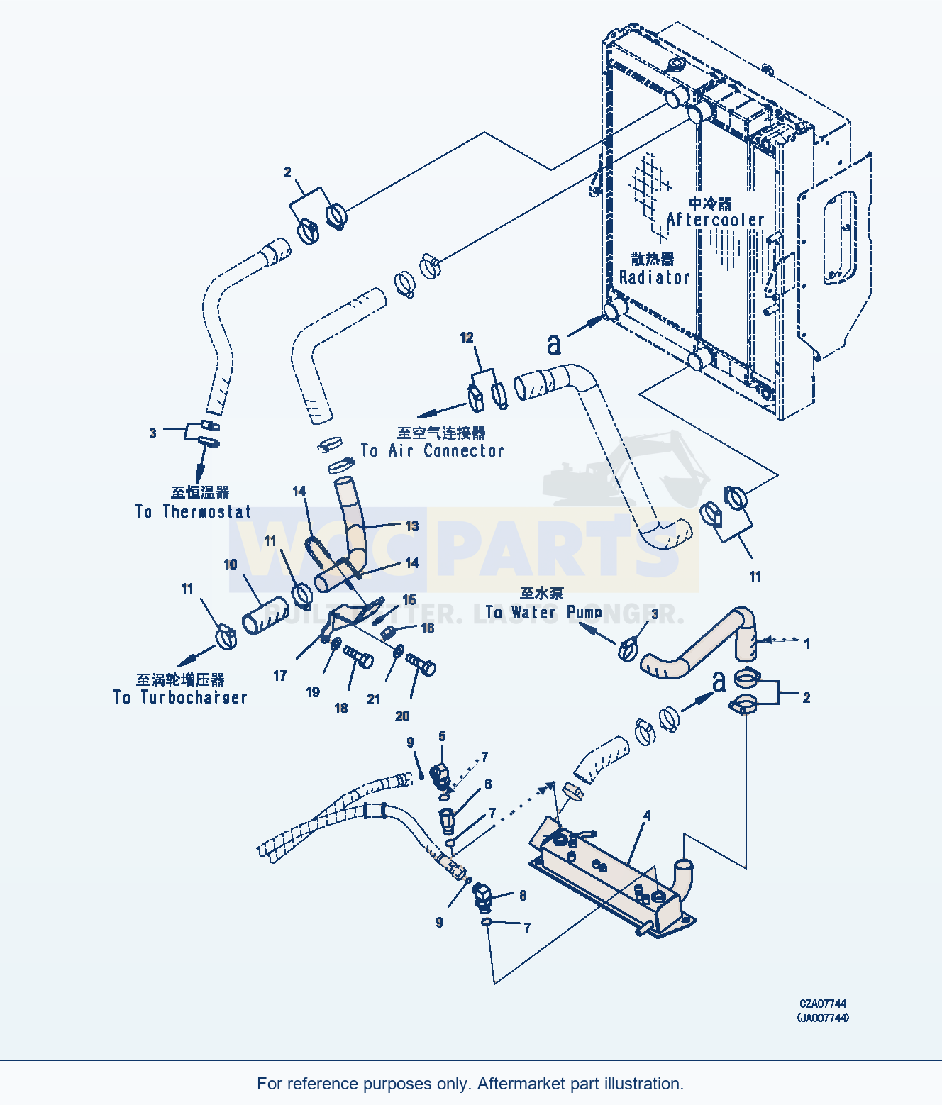 Komatsu WA380Z-6 Radiator (Cooling Piping) (|C00030) parts diagram