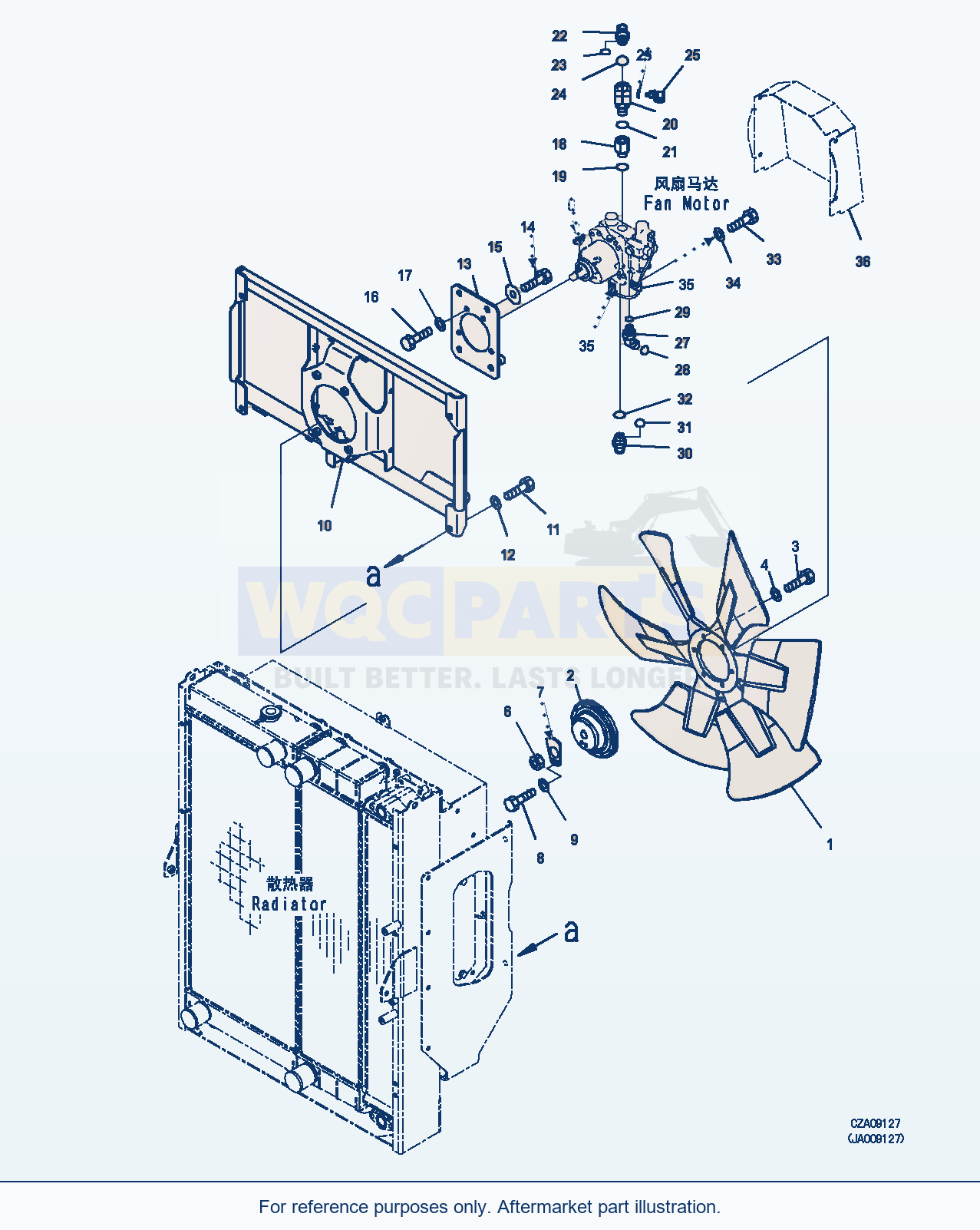 Komatsu WA380Z-6 Radiator (Fan Motor Related Parts) (|C00022) parts diagram