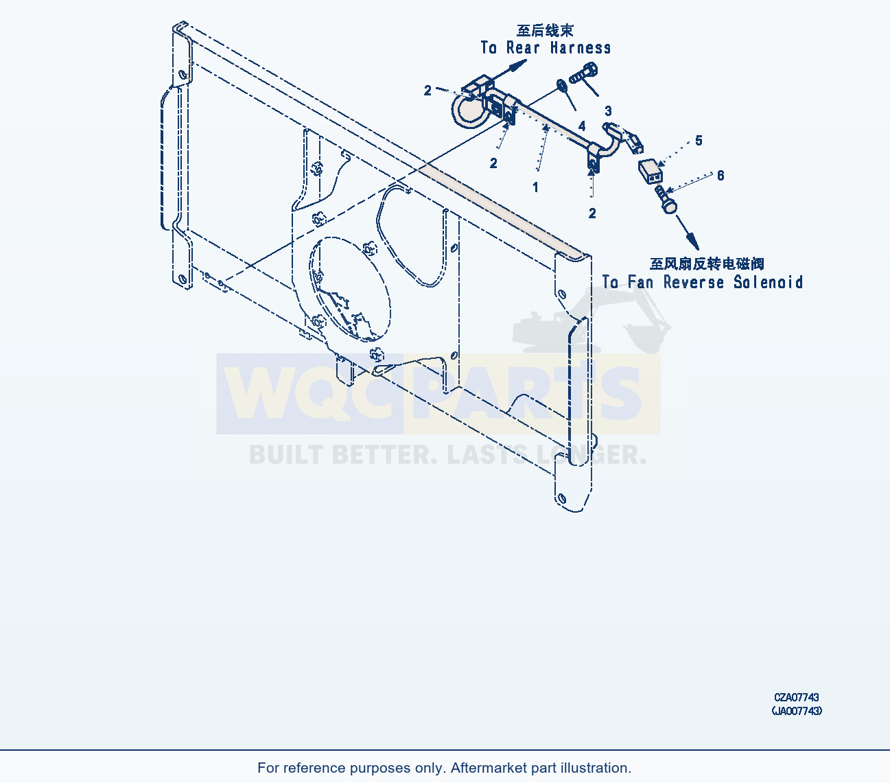 Komatsu WA380Z-6 Radiator (Fan Motor Wiring Harness) (|C00029) parts diagram