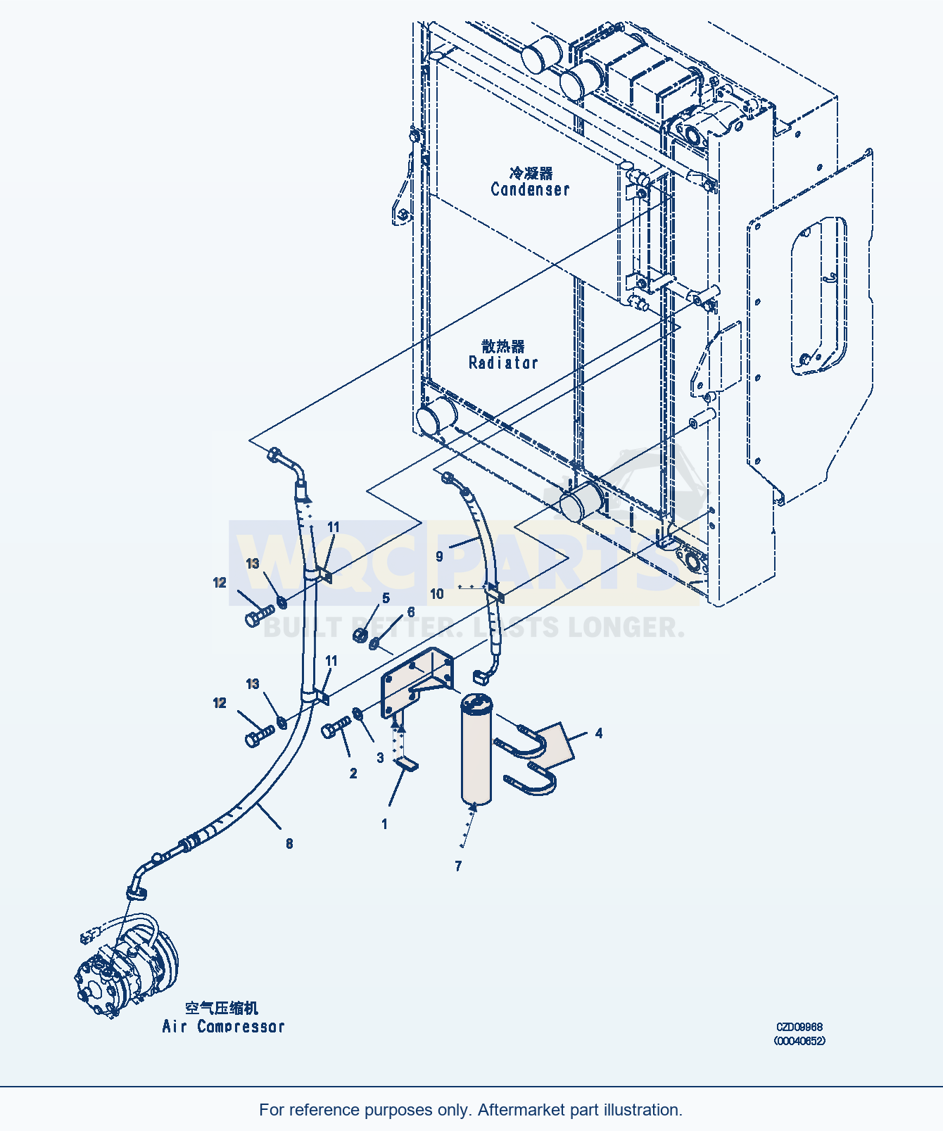 Komatsu WA380Z-6 Radiator (Piping And Receiver) (|C00024) parts diagram