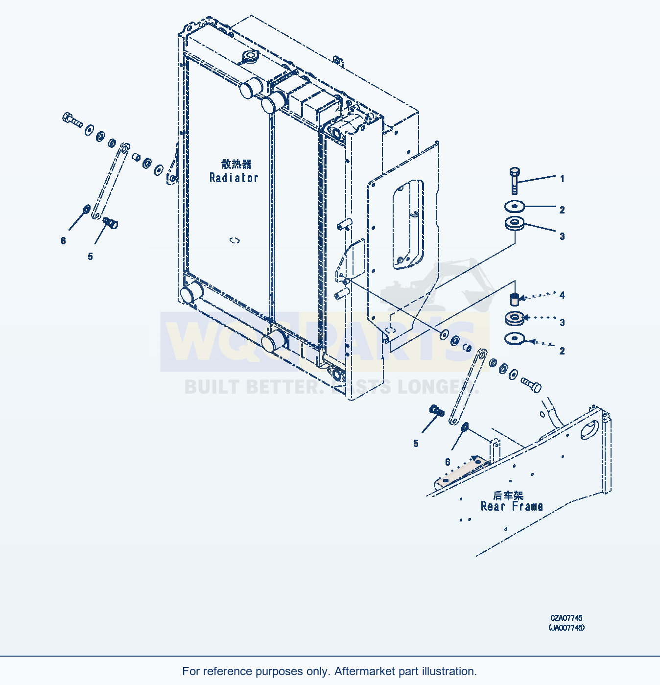 Komatsu WA380Z-6 Radiator (Radiator Mounting) (|C00031) parts diagram