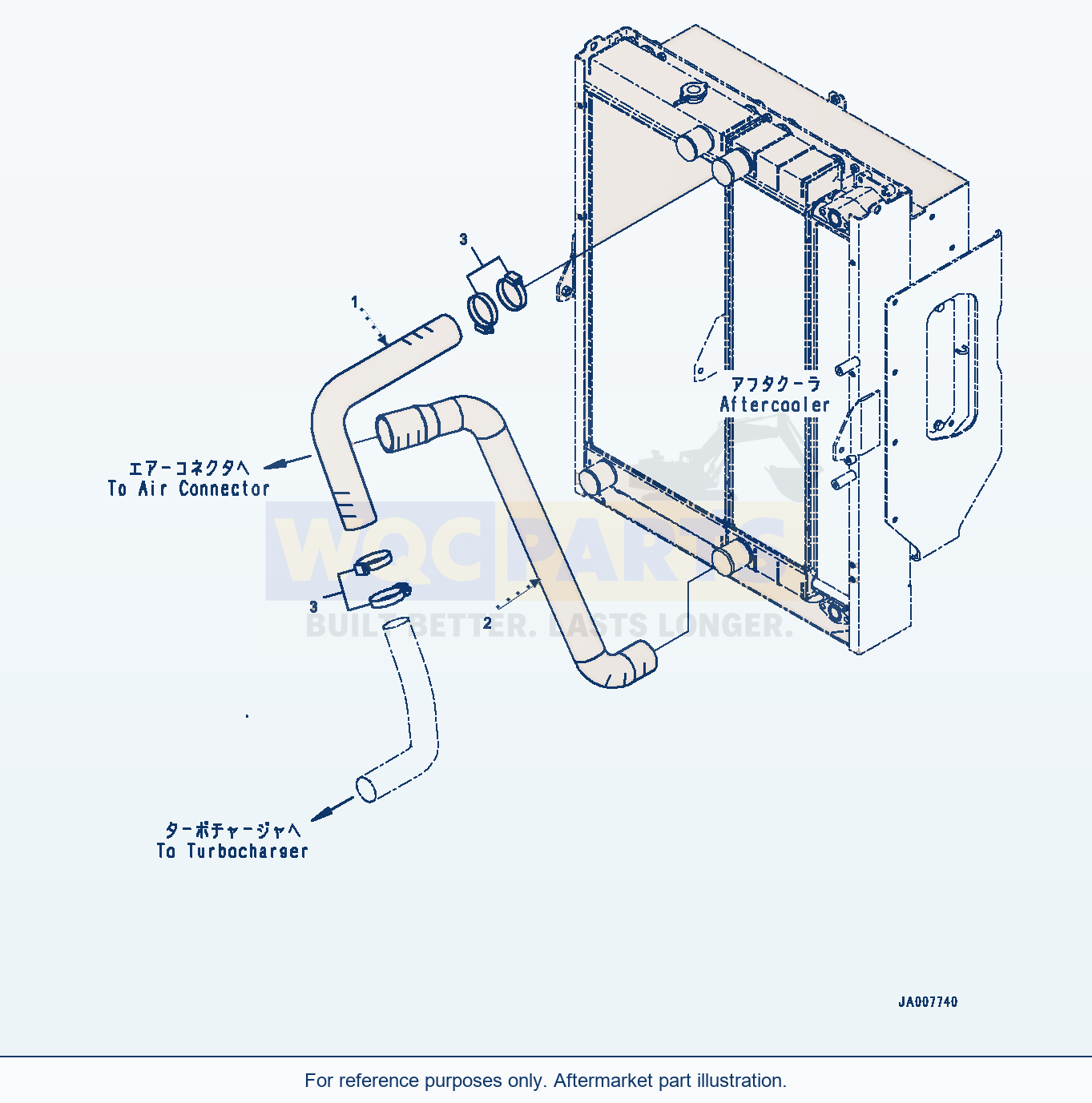 Komatsu WA380Z-6 Radiator, Aftercooler Piping (#66847-) parts diagram