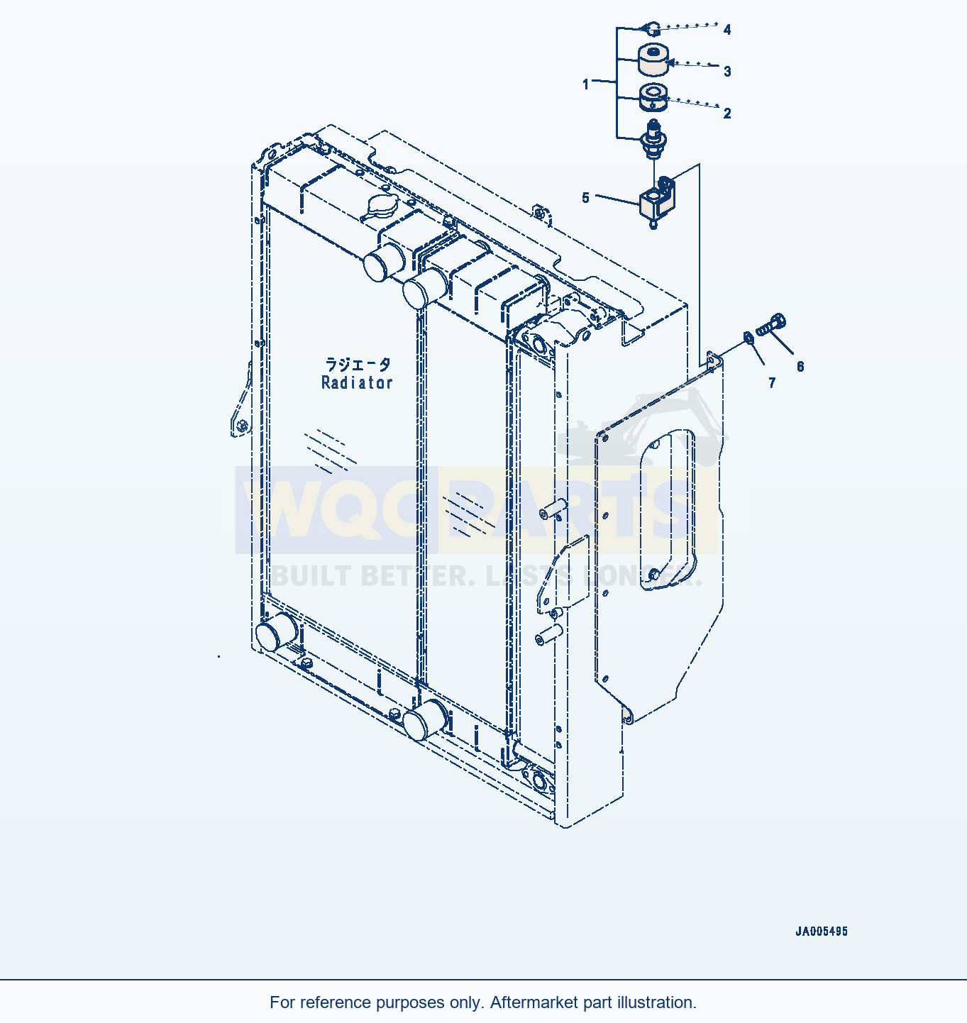 Komatsu WA380Z-6 Radiator, Breather (#66847-) parts diagram