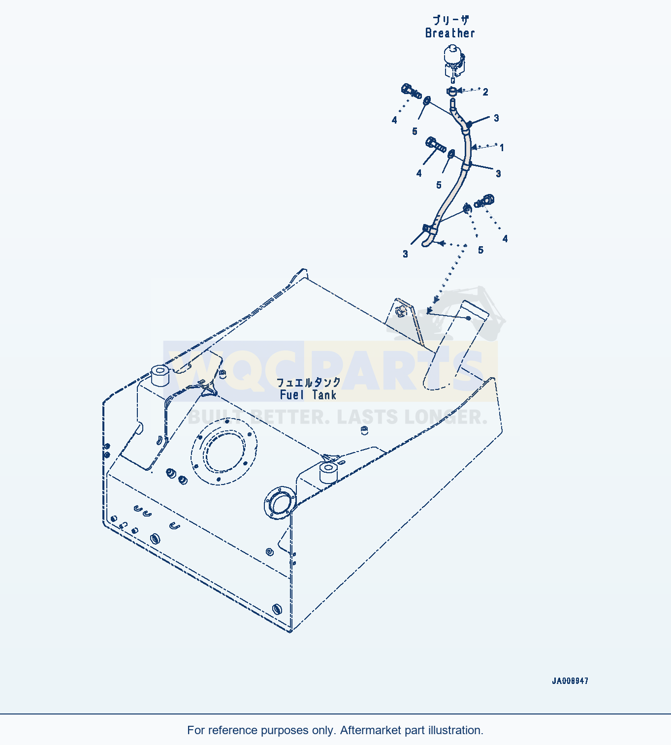 Komatsu WA380Z-6 Radiator, Breather Piping (#66847-) parts diagram