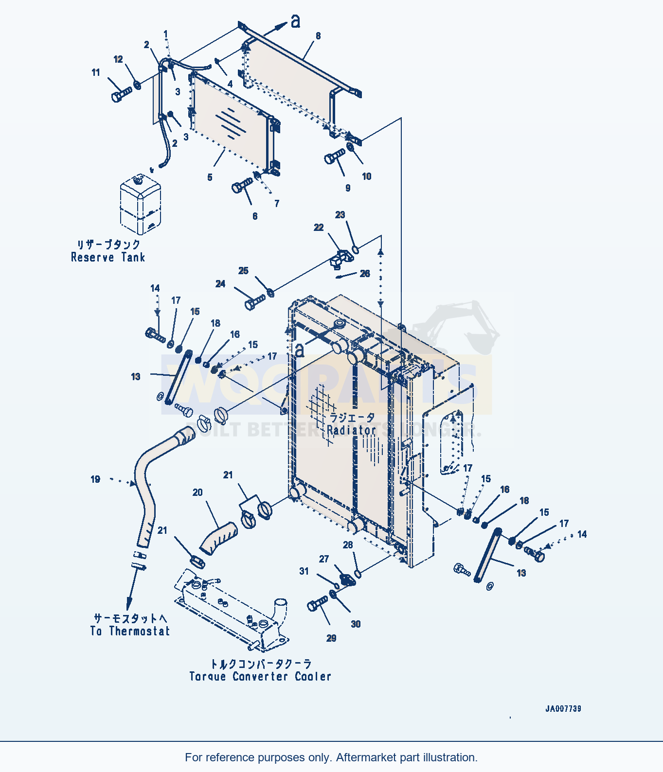 Komatsu WA380Z-6 Radiator, Condenser And Mounting (#66847-) parts diagram