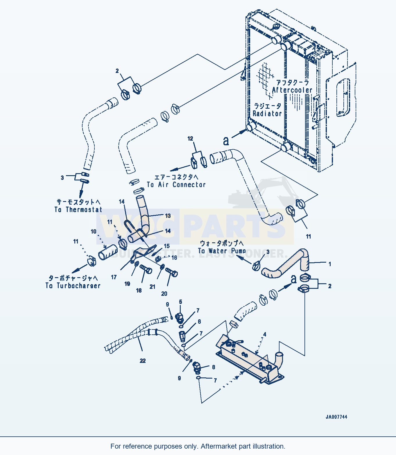 Komatsu WA380Z-6 Radiator, Cooling Piping (#66847-) parts diagram