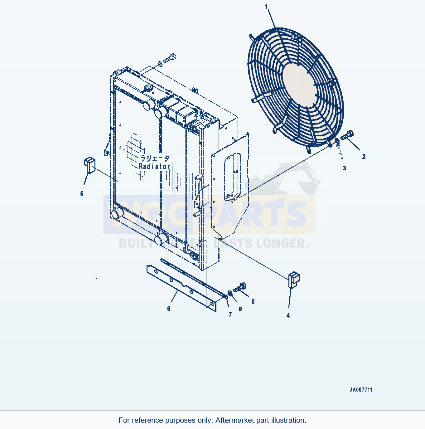 Komatsu WA380Z-6 Radiator, Fan Guard (#66847-) parts diagram