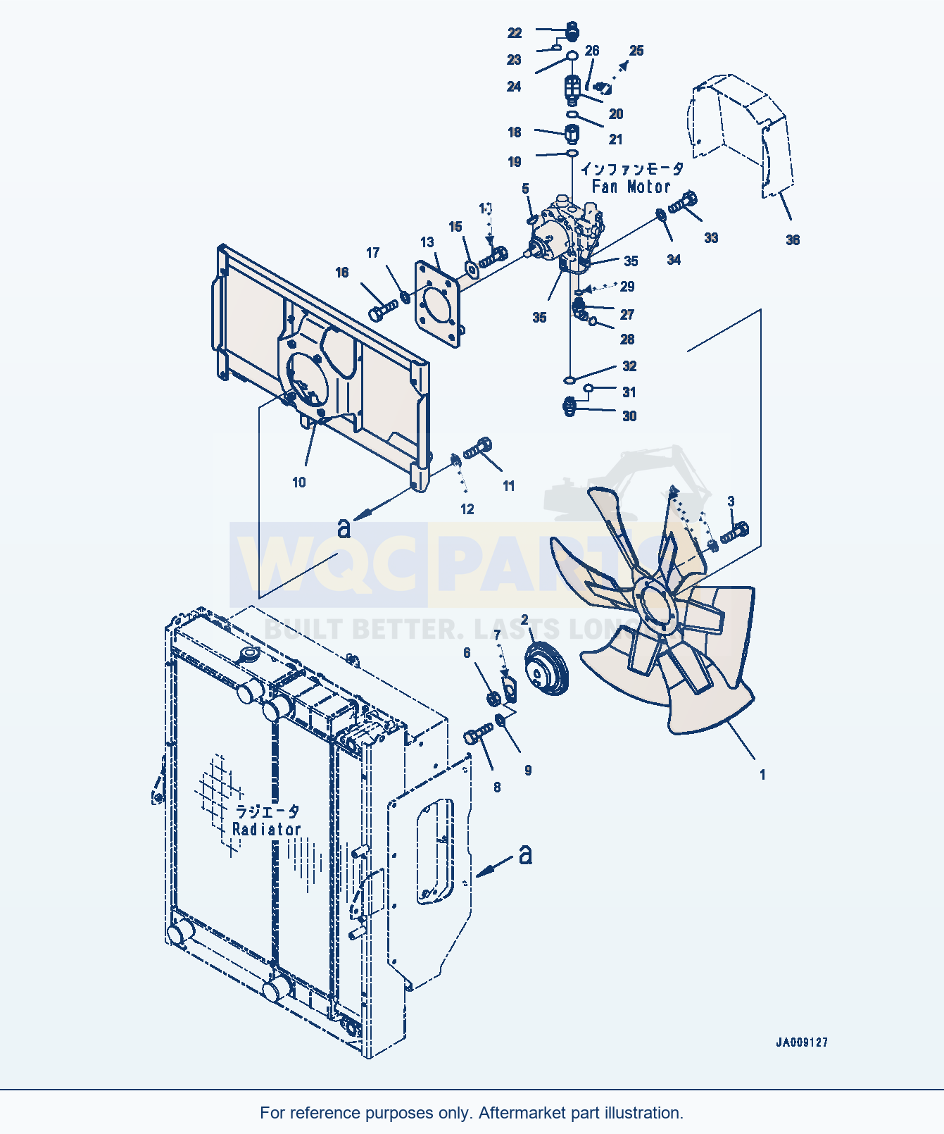 Komatsu WA380Z-6 Radiator, Fan Motor Related Parts (#66847-) parts diagram