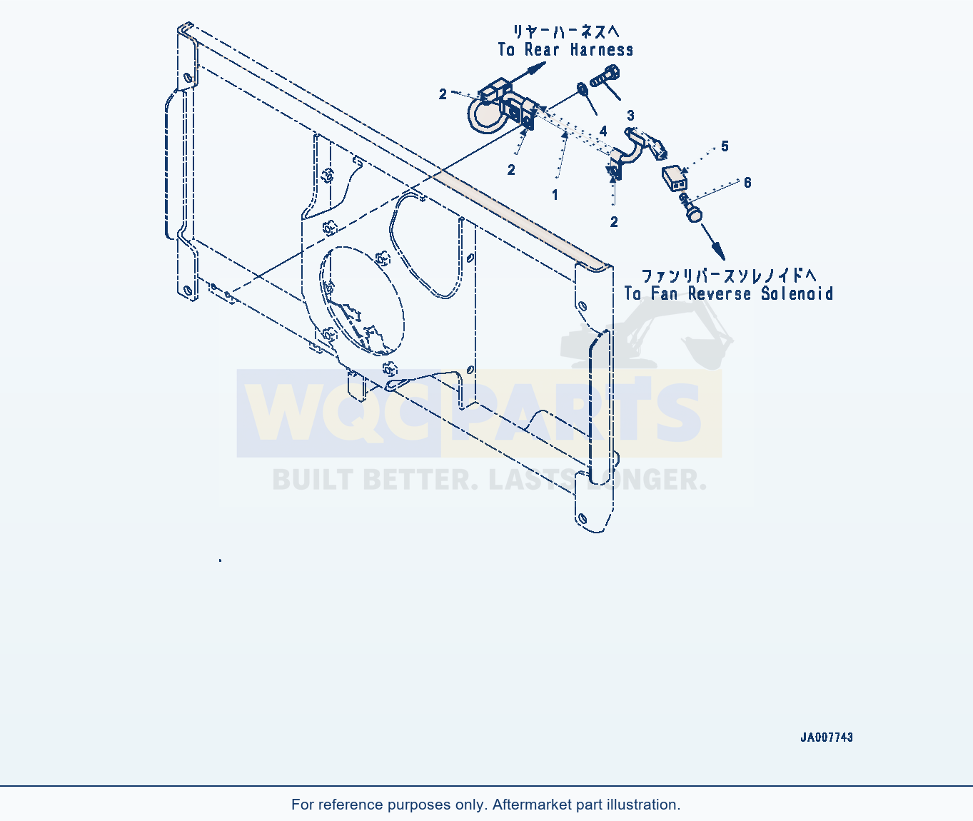Komatsu WA380Z-6 Radiator, Fan Motor Wiring Harness (#66847-) parts diagram