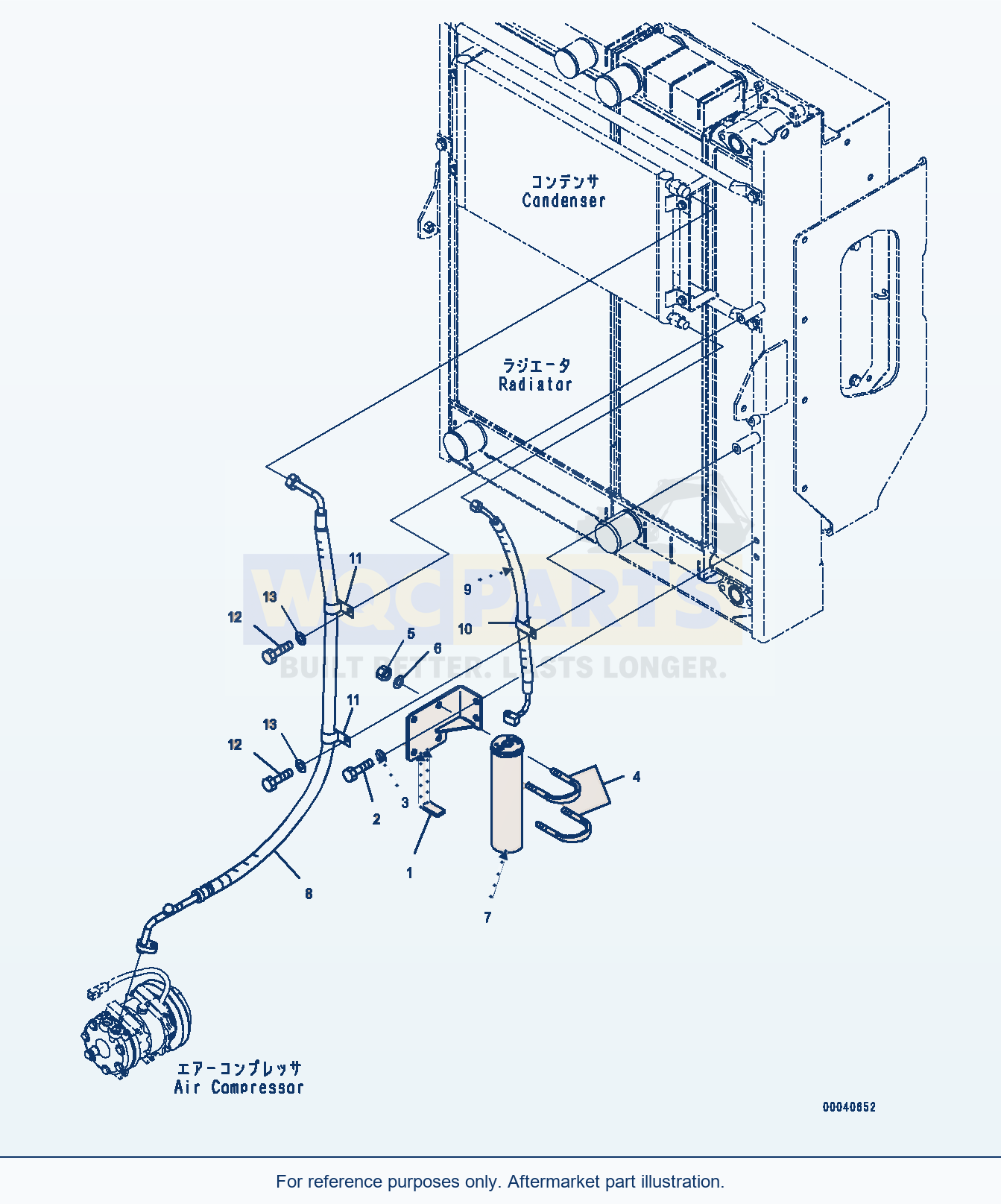 Komatsu WA380Z-6 Radiator, Piping And Receiver (#66847-) parts diagram
