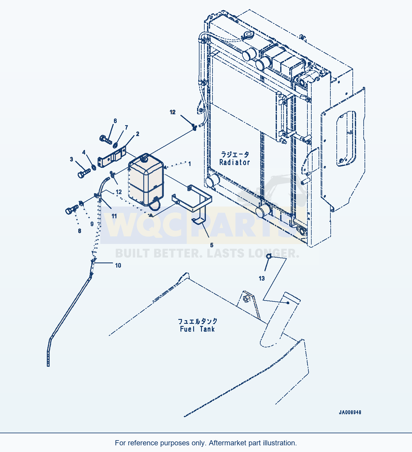 Komatsu WA380Z-6 Radiator, Reservoir Tank (#66847-) parts diagram