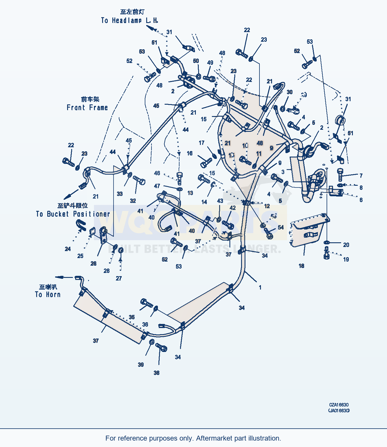 Komatsu WA380Z-6 Front Wiring Harness (|E00057) parts diagram