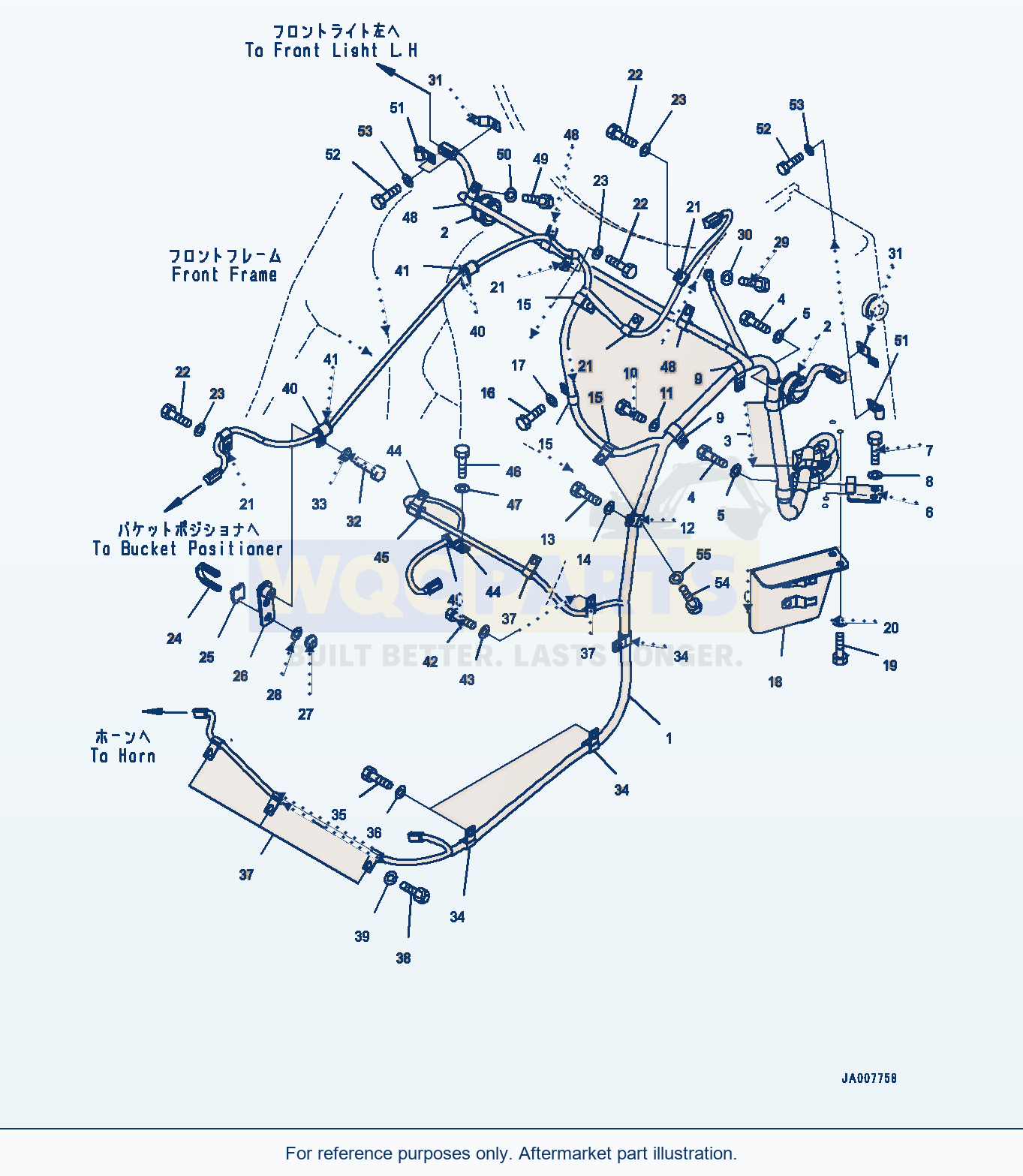 Komatsu WA380Z-6 Front Wiring Harness (#66847-) parts diagram