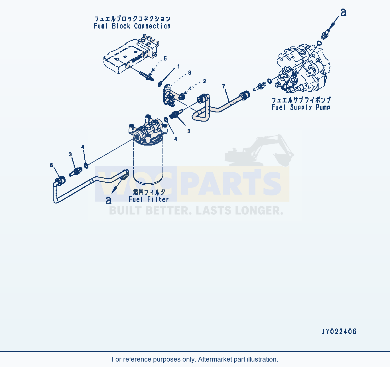 Komatsu WA380Z-6 Fuel Filter Piping (#26580638-) (Aff20-001001) parts diagram