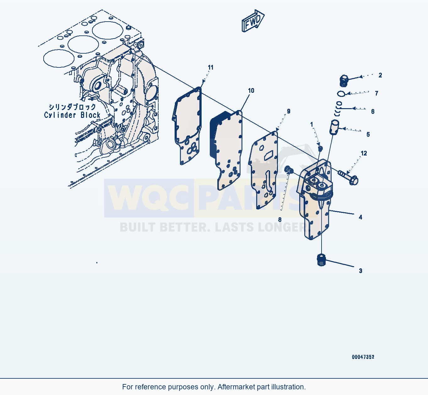Komatsu WA380Z-6 Engine Oil Cooler (#26580638-) (Alc00-001001) parts diagram