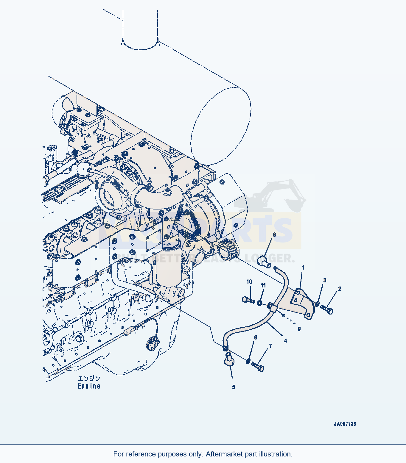 Komatsu WA380Z-6 Engine Related Parts, Cable (#66847-) parts diagram