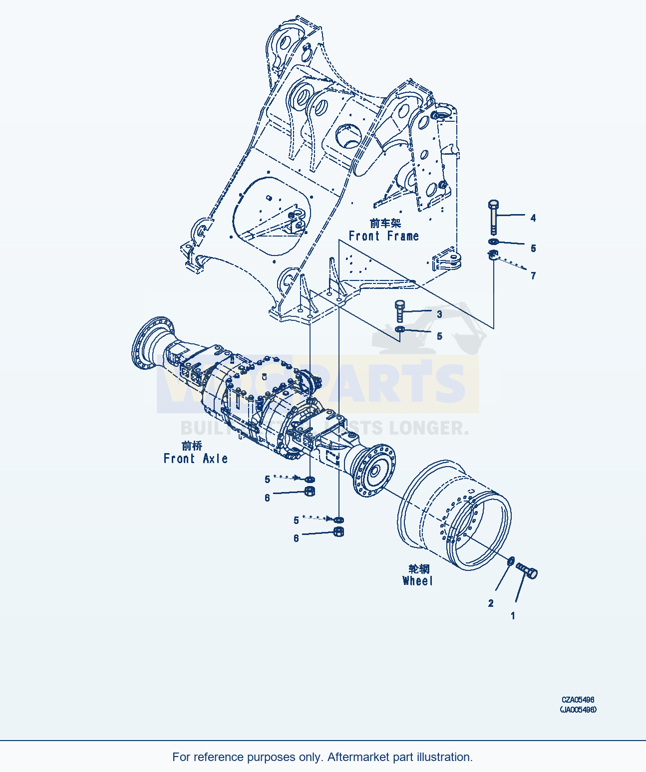 Komatsu WA380Z-6 Front Axle (Bolt) (|F00119) parts diagram