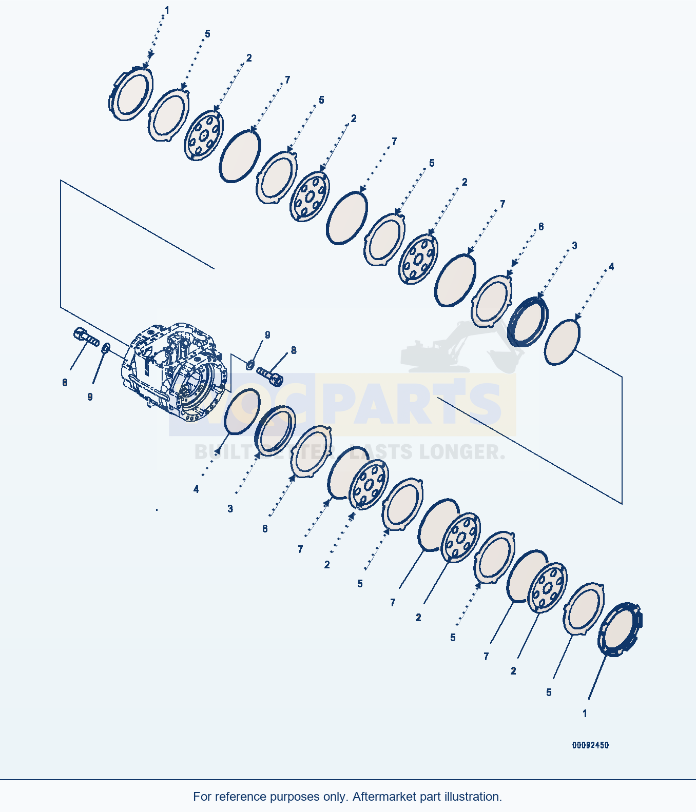 Komatsu WA380Z-6 Front Axle(Brake) (|F00117) parts diagram