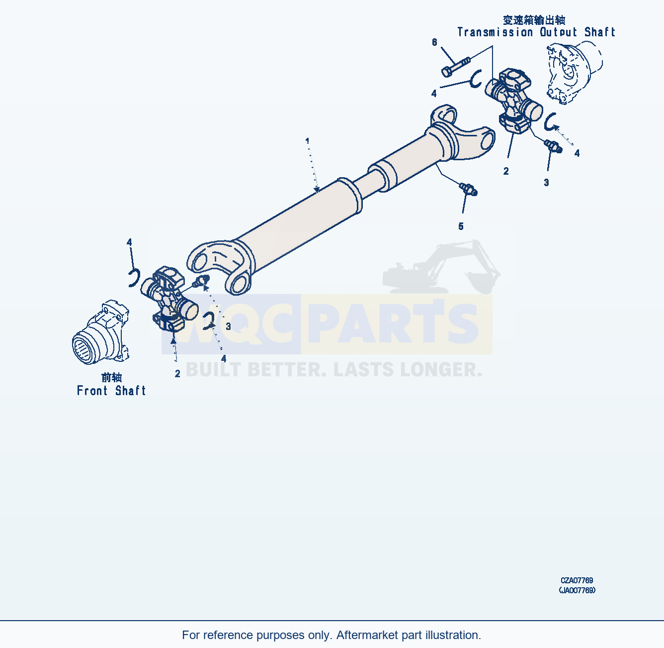 Komatsu WA380Z-6 Propeller Shaft (Center Shaft) (|F00077) parts diagram