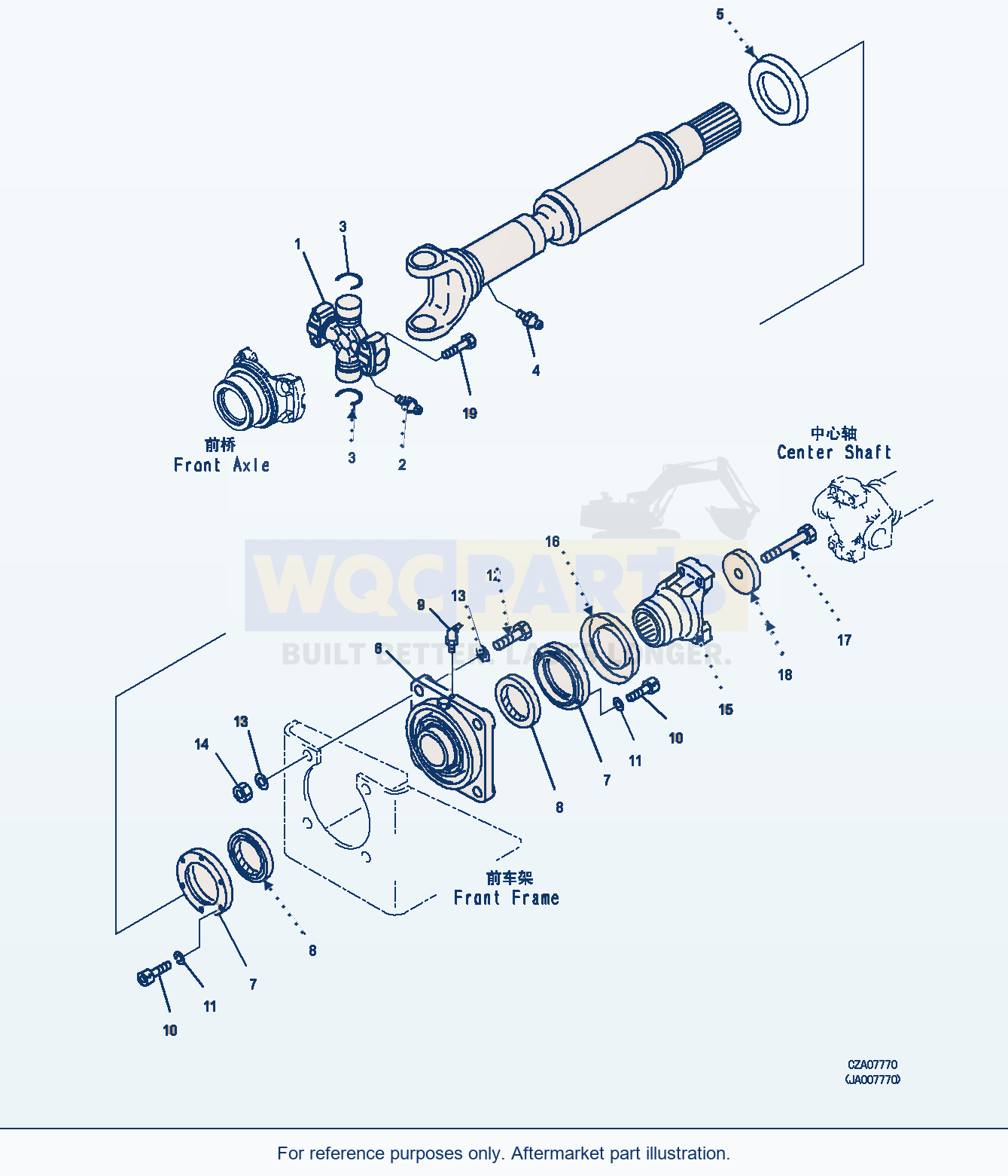 Komatsu WA380Z-6 Propeller Shaft (Front Shaft) (|F00078) parts diagram