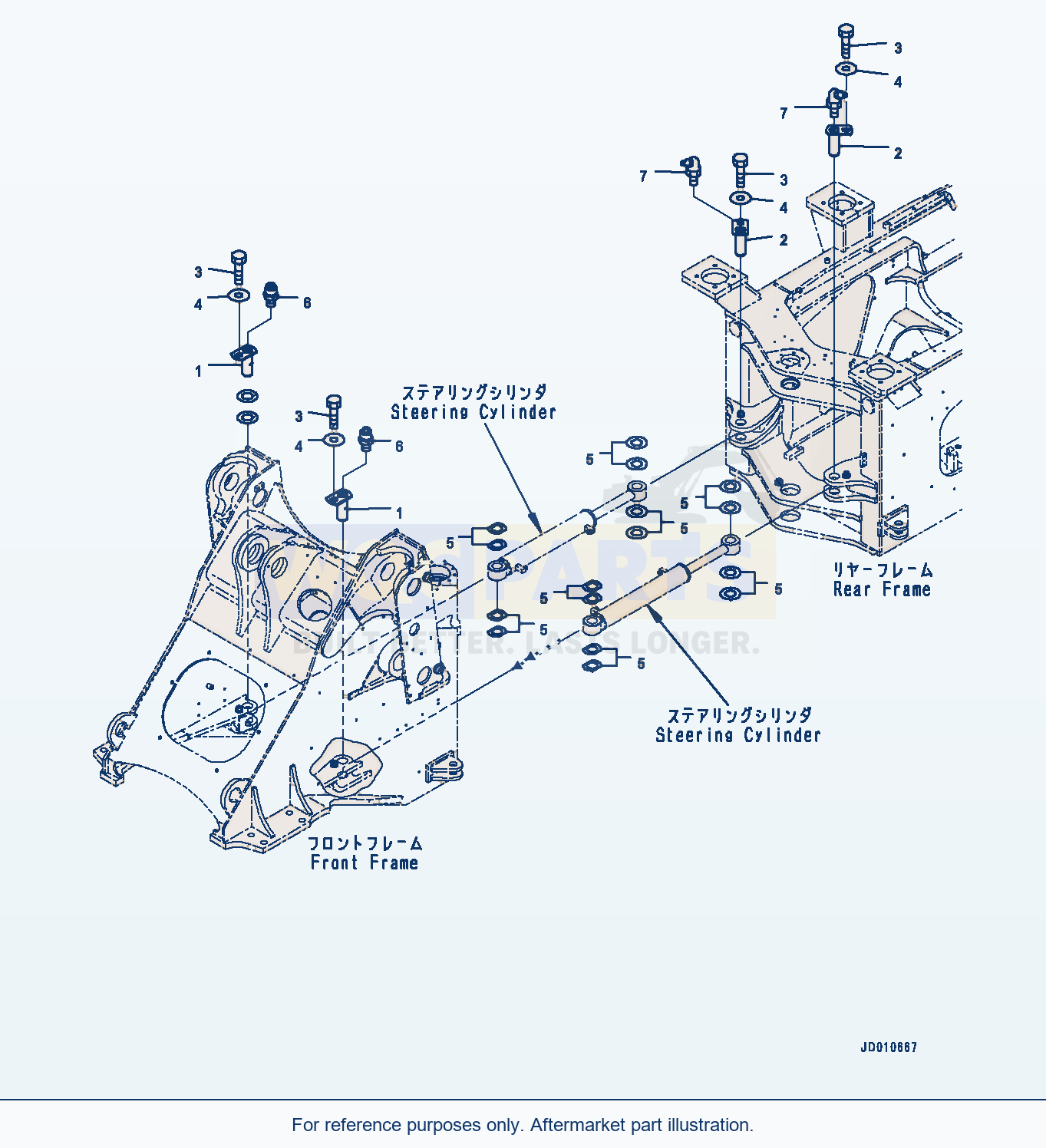 Komatsu WA380Z-6 Steering Cylinder, Pin (#66847-) parts diagram