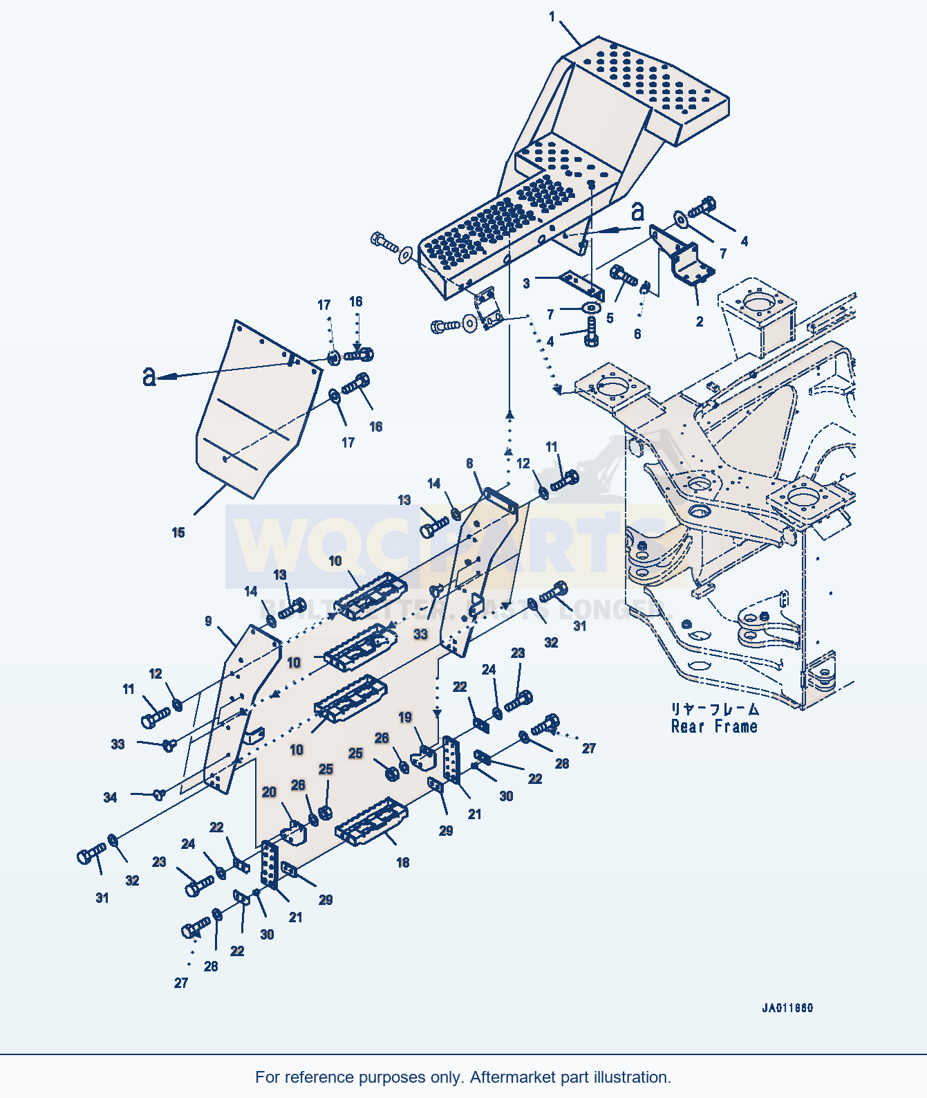 Komatsu WA380Z-6 Ladder, With Mudguard — Ladder, R.H. (#66847-) parts diagram