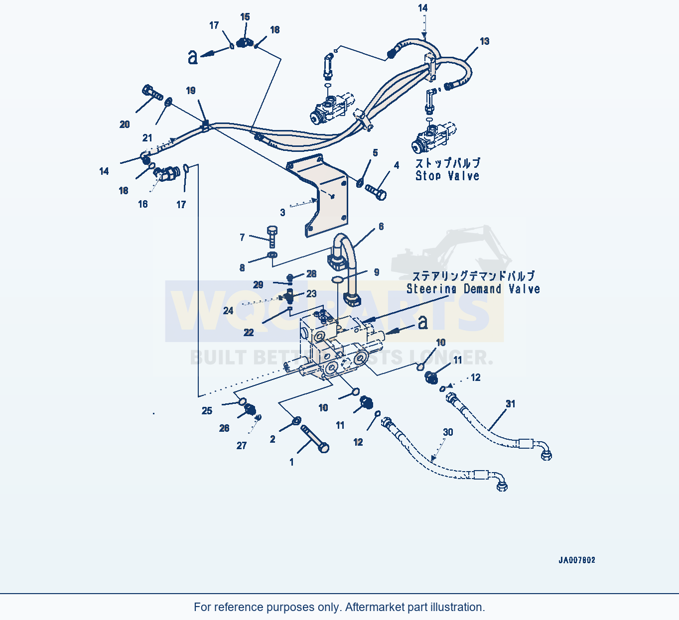 Komatsu WA380Z-6 Steering Demand Valve, Related Parts (#66847-) parts diagram