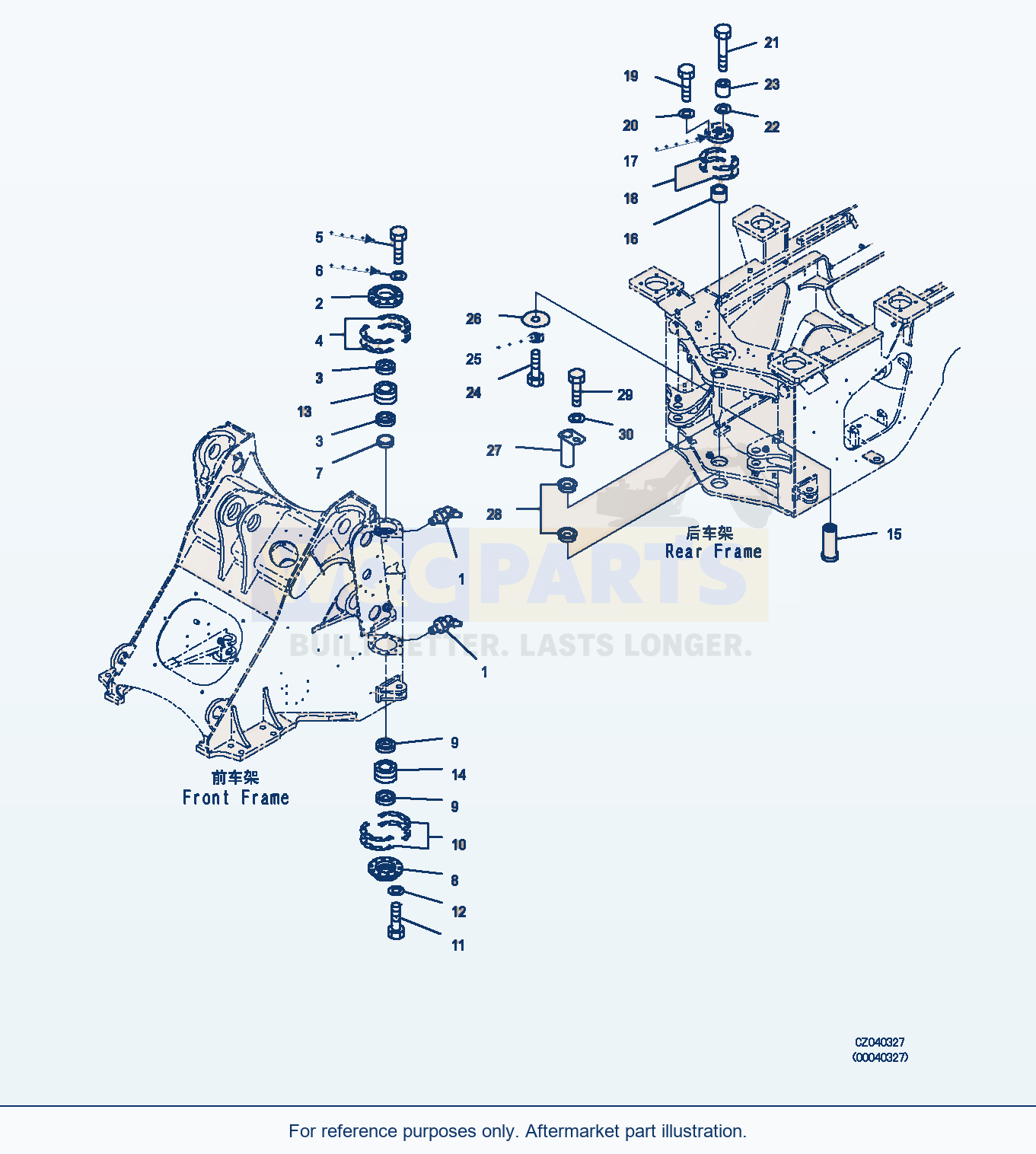 Komatsu WA380Z-6 Hinge Pin (|J00222) parts diagram