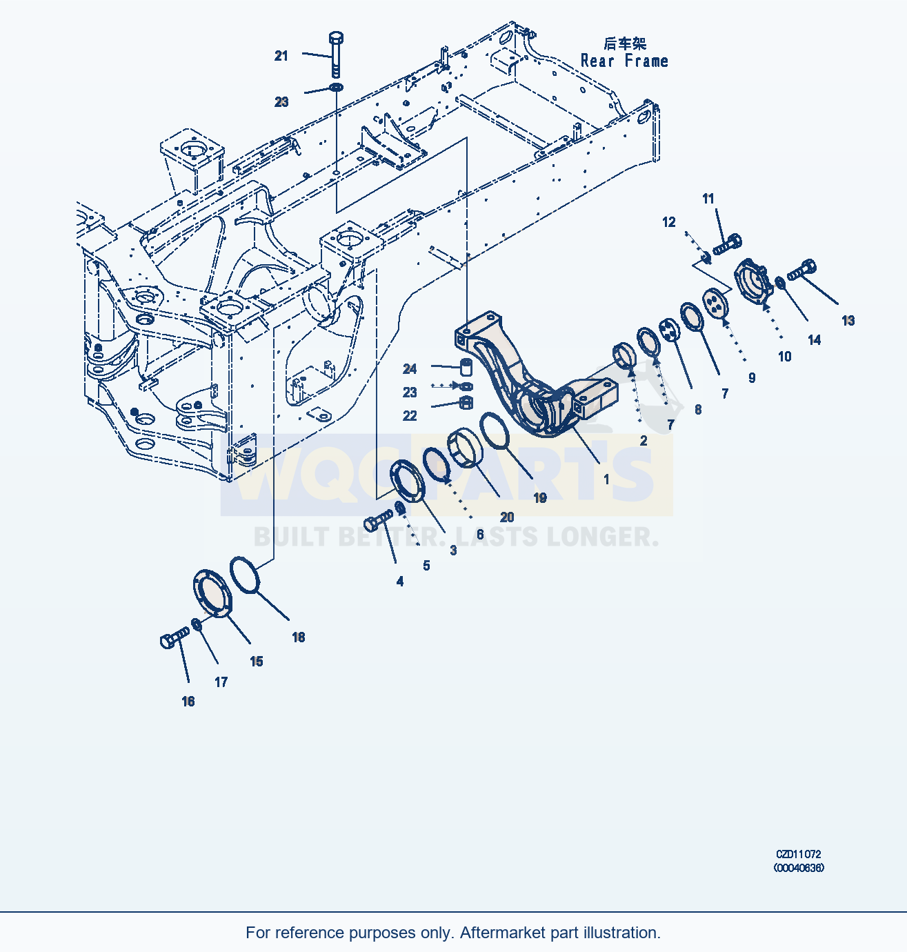 Komatsu WA380Z-6 Rear Axle Support (|J00236) parts diagram