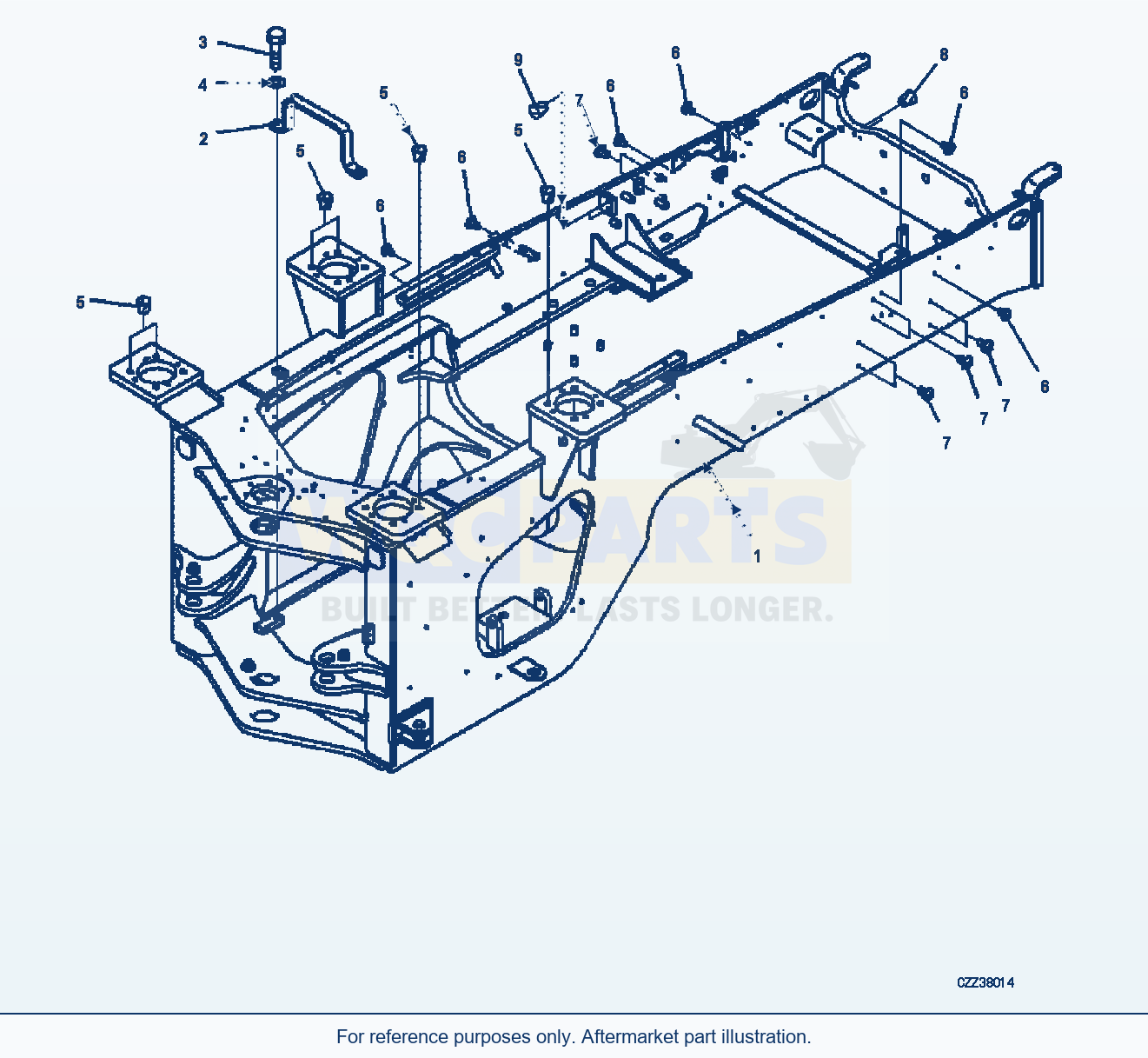 Komatsu WA380Z-6 Rear Frame (|J00219) parts diagram