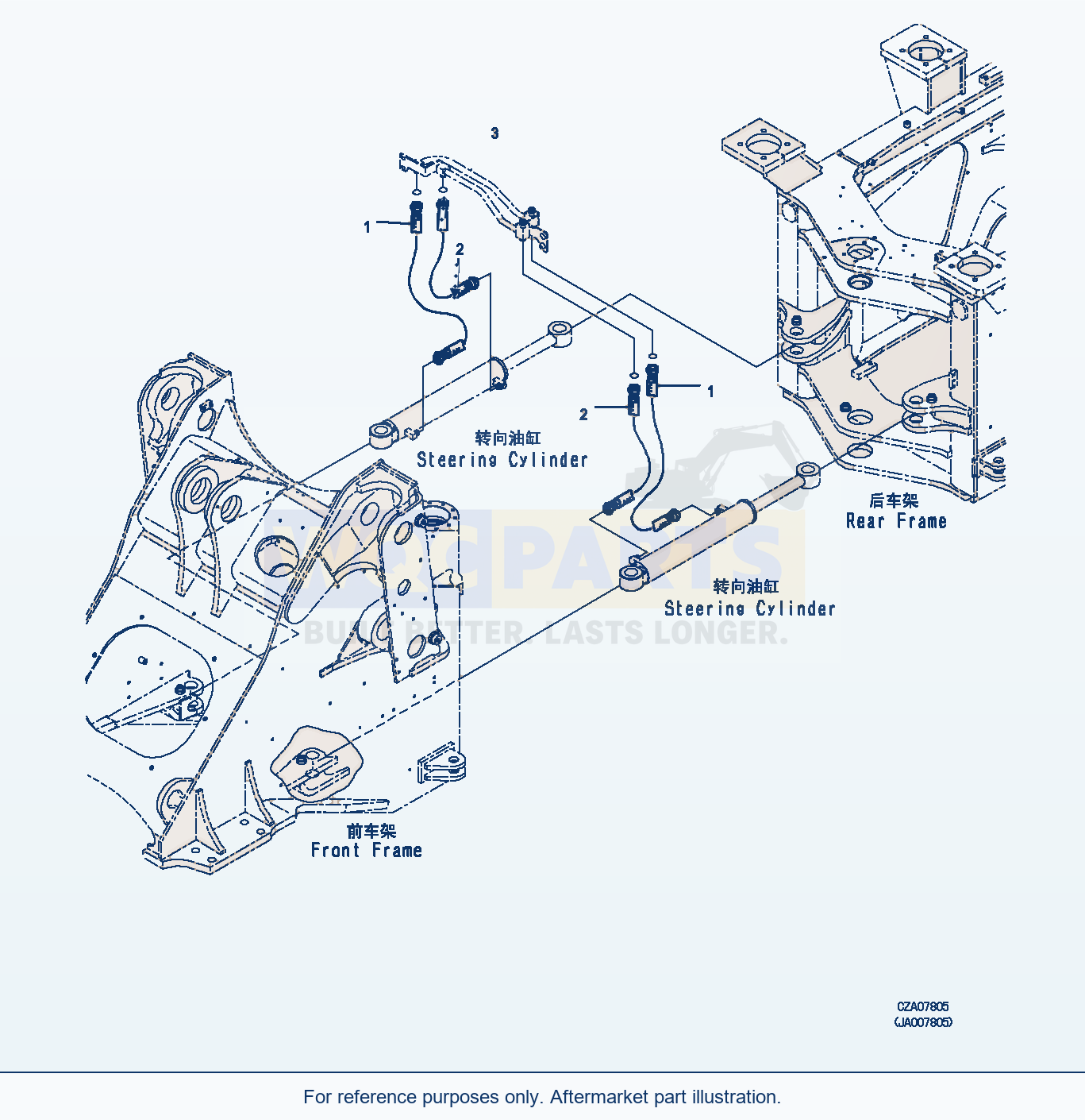 Komatsu WA380Z-6 Steering Cylinder (Piping) (|J00224) parts diagram