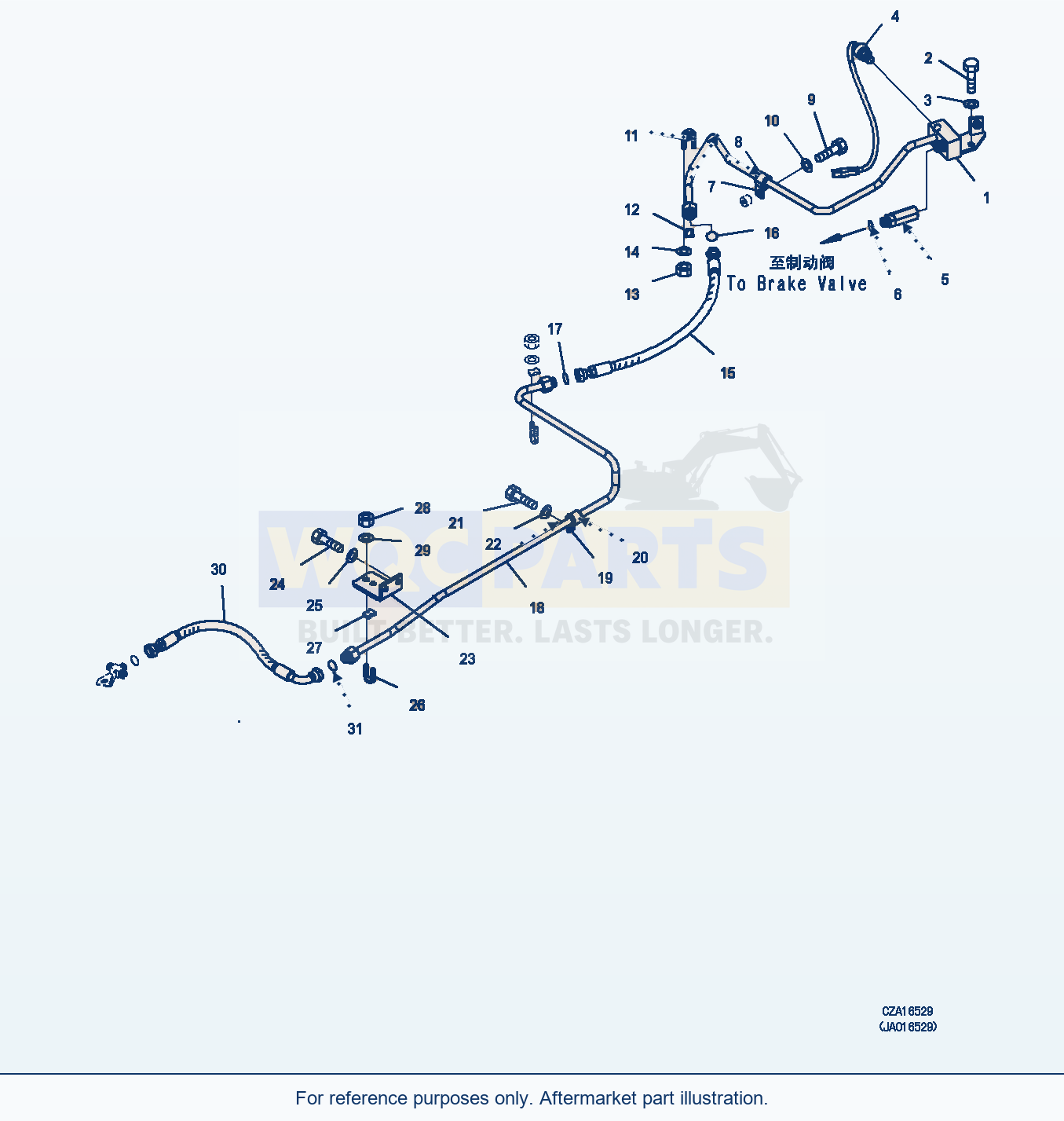 Komatsu WA380Z-6 Brake Control (Front Axle Piping) (|K00345) parts diagram