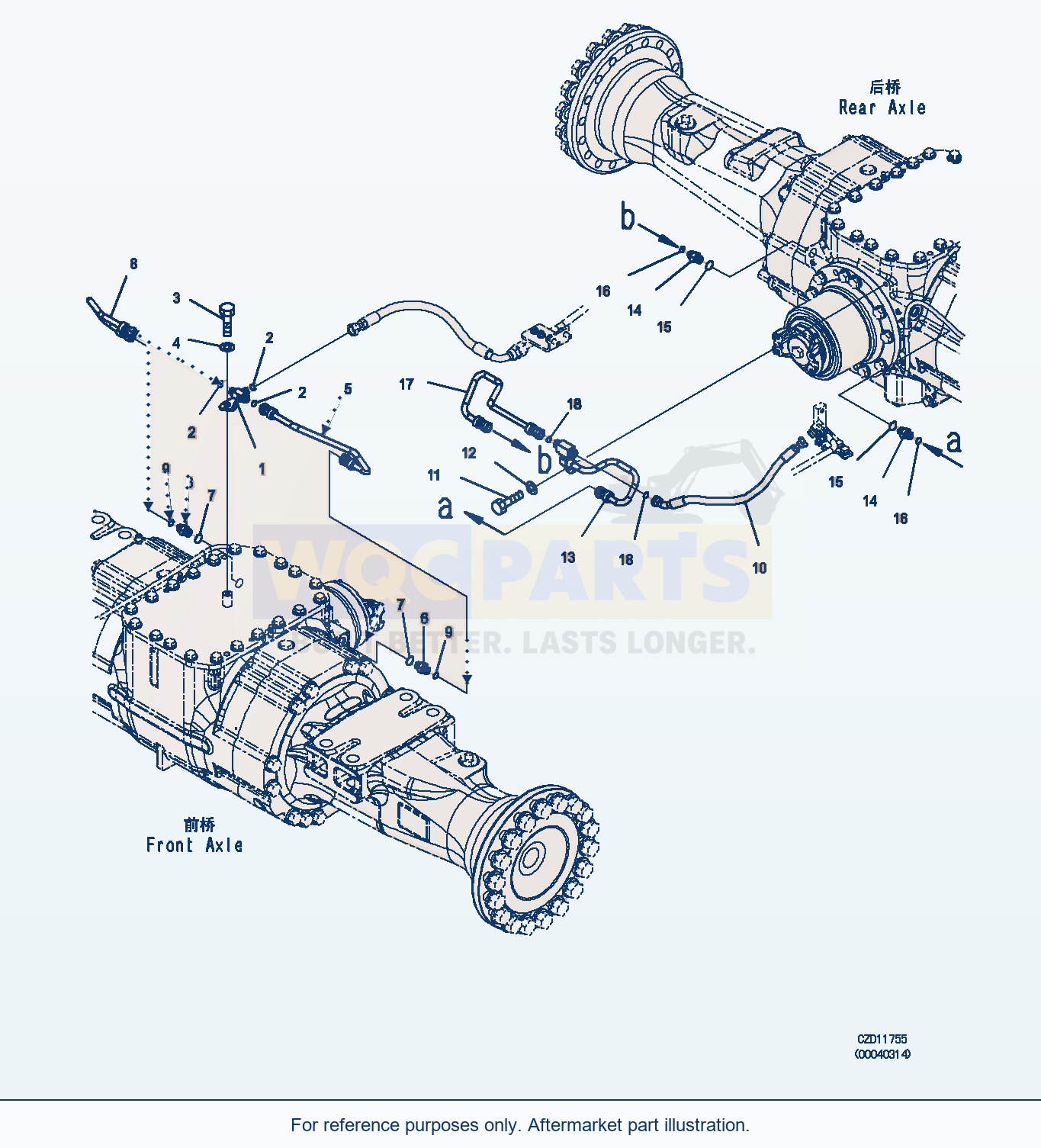 Komatsu WA380Z-6 Brake Piping (|K00348) parts diagram