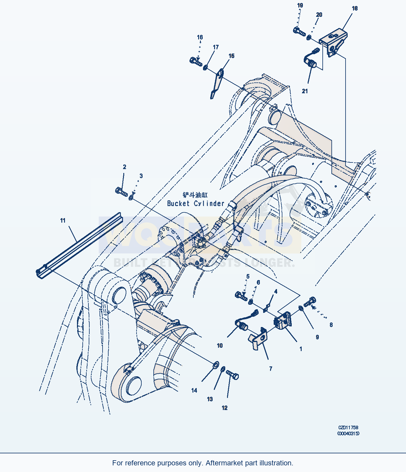 Komatsu WA380Z-6 Bucket Positioner (For Semi Hi Lift) (|K00351) parts diagram